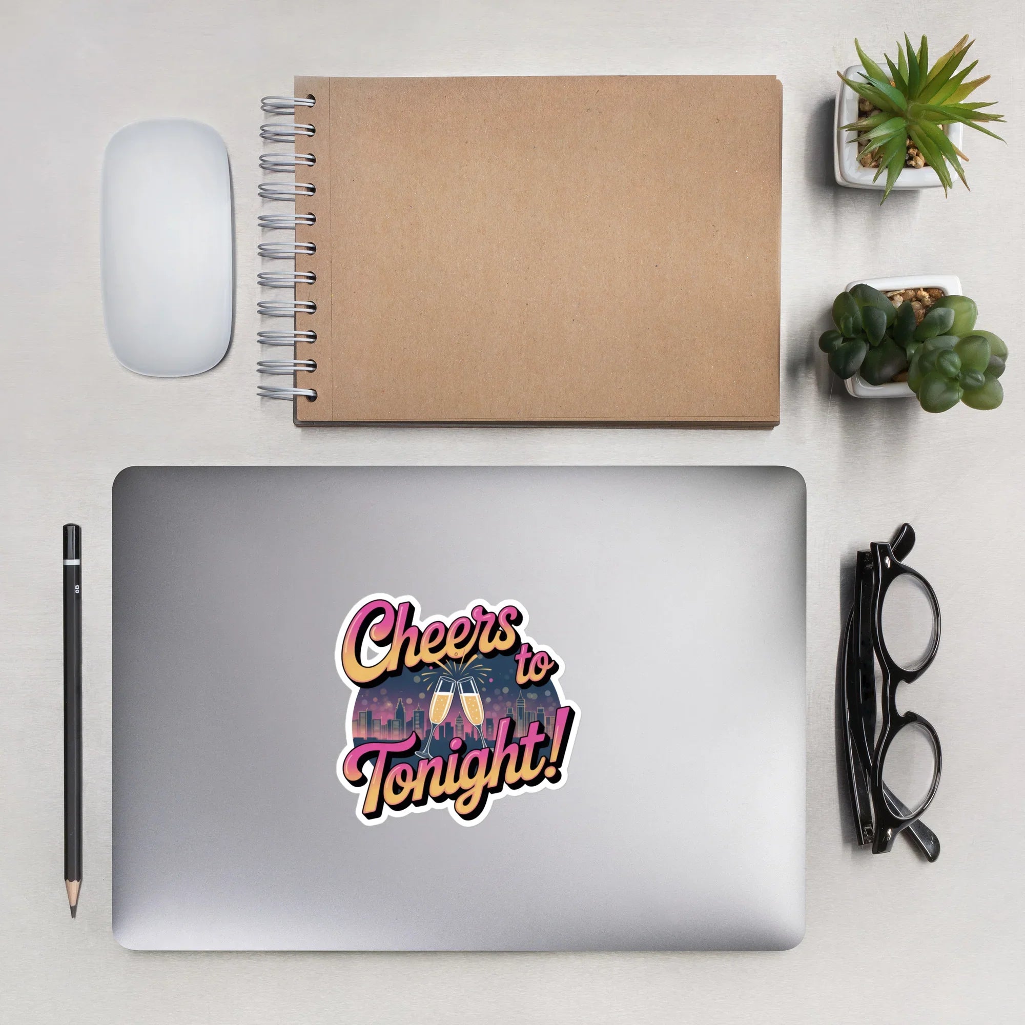 Cheers to Tonight – Celebration Cityscape Sticker - RaZits