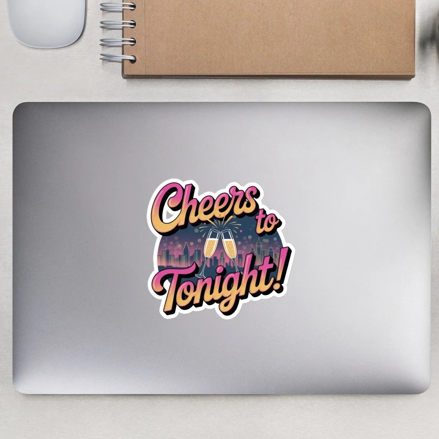 Cheers to Tonight – Celebration Cityscape Sticker - RaZits