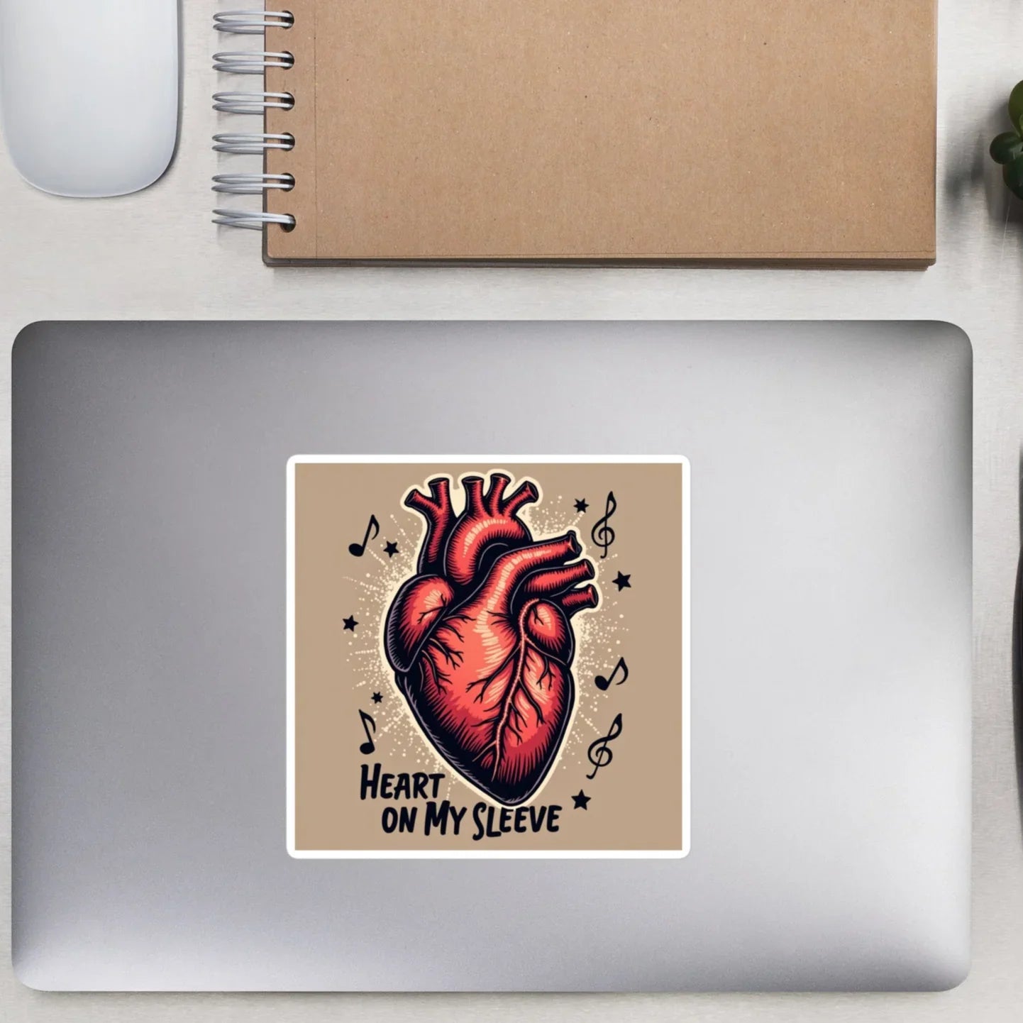 Heart on My Sleeve Sticker – Anatomical Melody Icon - RaZits
