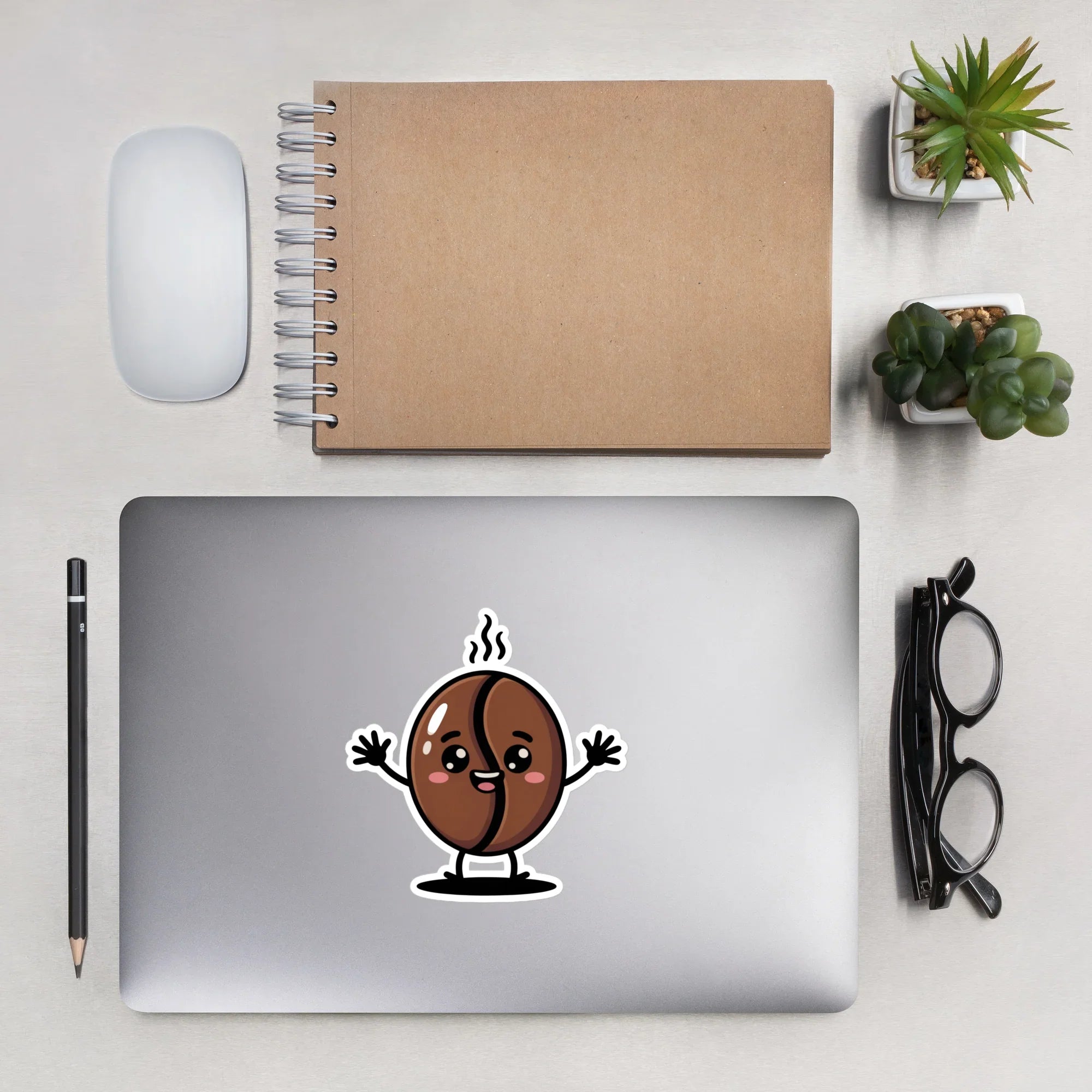 Happy Bean Sticker – Kawaii Coffee Cutie - RaZits