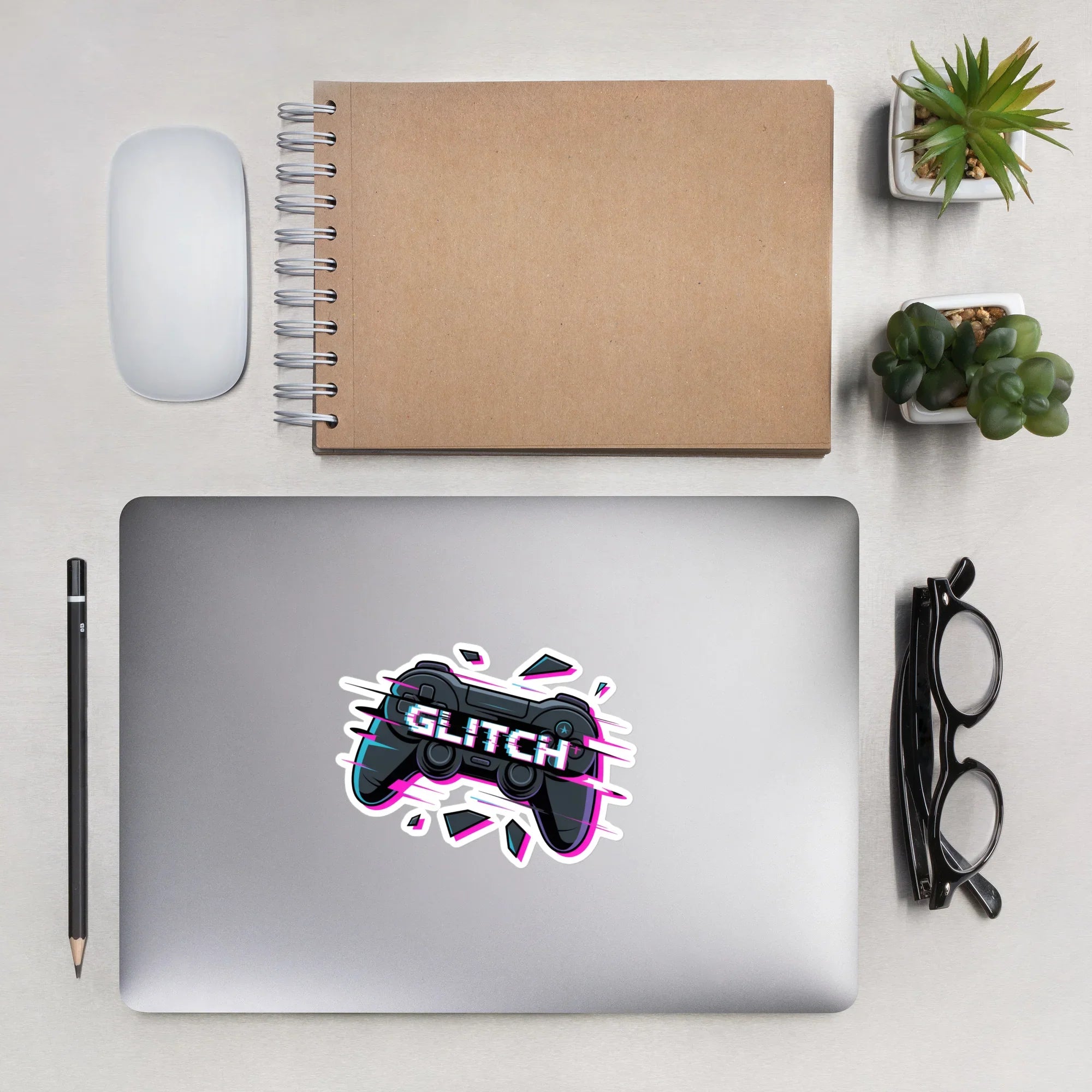Glitch Controller Sticker – Cyberpunk Gamer Aesthetic with Neon Vaporwave Vibes - RaZits