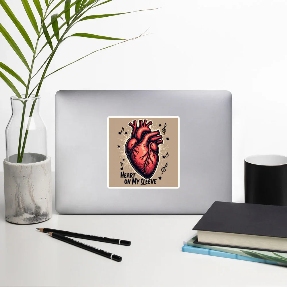 Heart on My Sleeve Sticker – Anatomical Melody Icon - RaZits