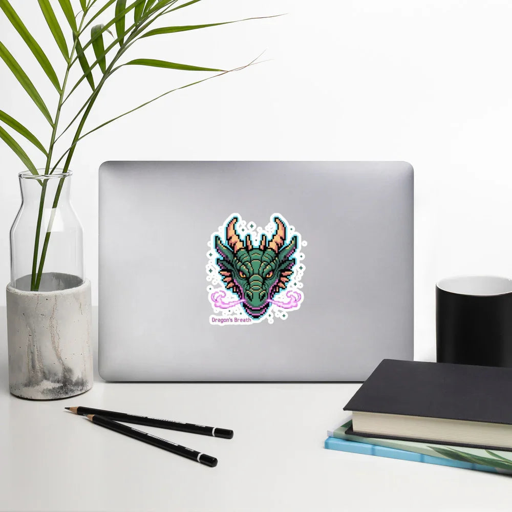 Dragon’s Breath Pixel Art Sticker – Retro Gaming Fantasy Dragon Design - RaZits