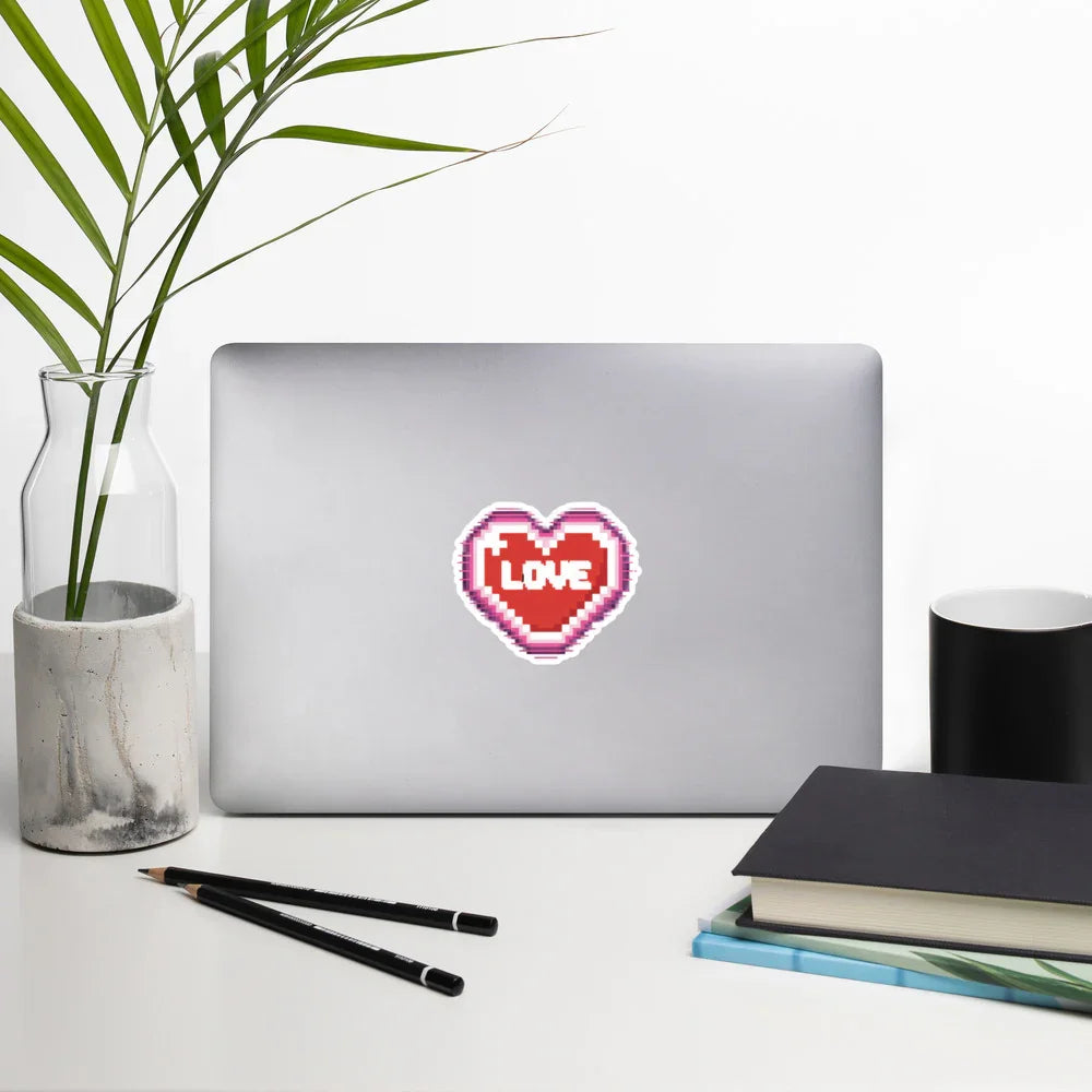 Pixel Love Heart Gaming Sticker - RaZits