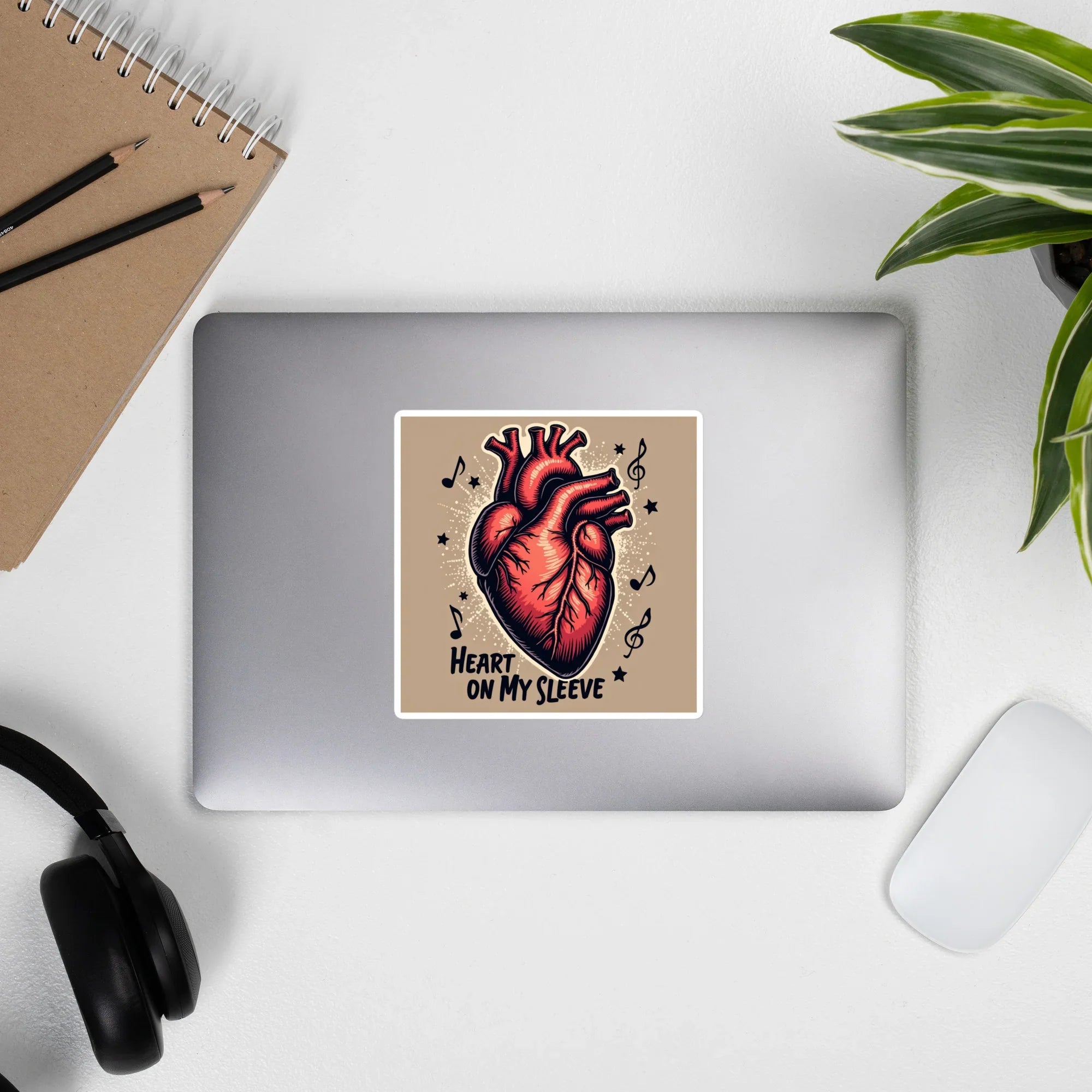 Heart on My Sleeve Sticker – Anatomical Melody Icon - RaZits