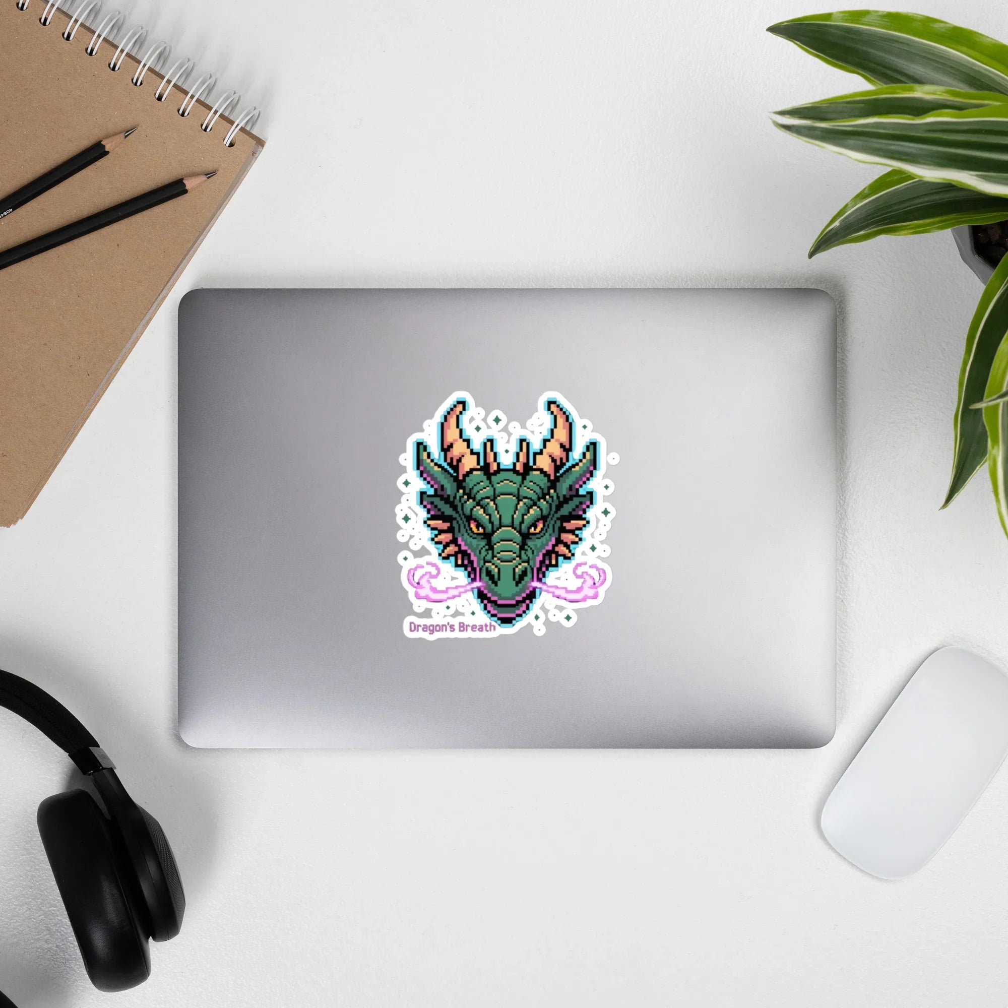 Dragon’s Breath Pixel Art Sticker – Retro Gaming Fantasy Dragon Design - RaZits