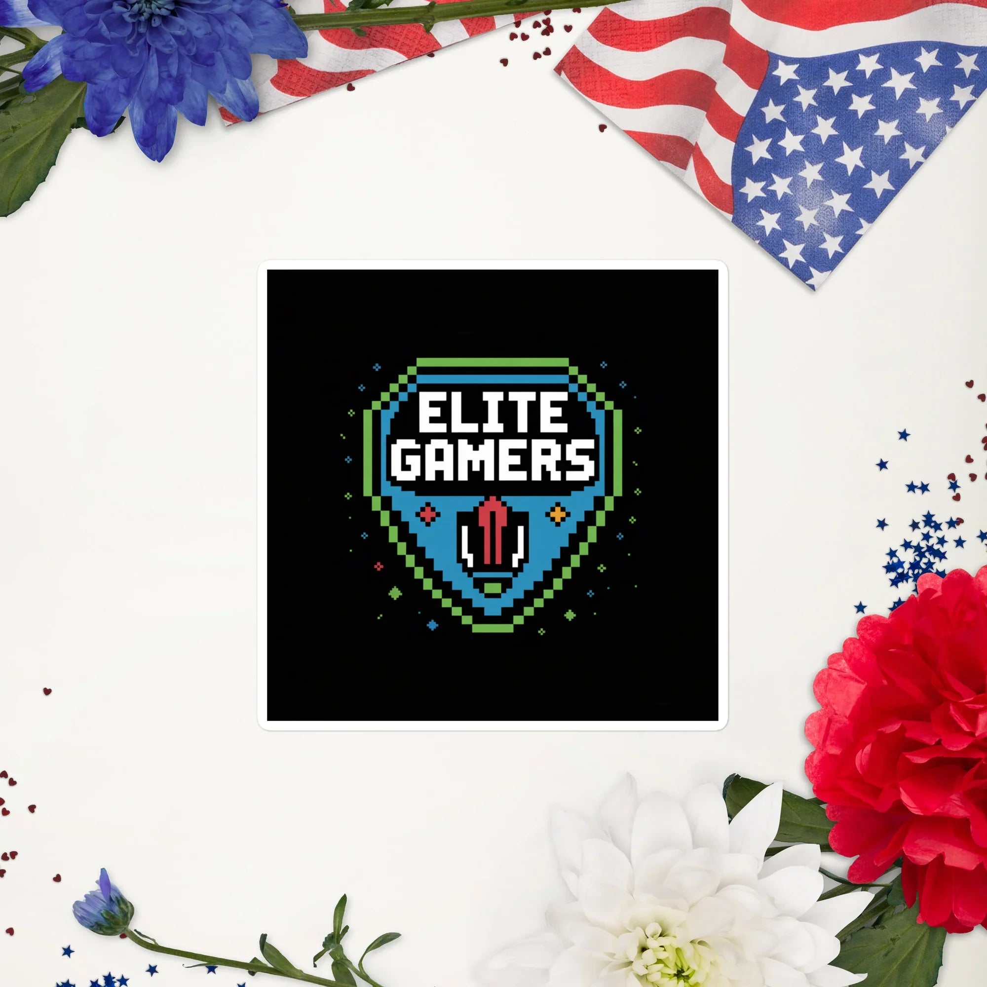 Elite Gamers Sticker – Pixel Shield Gaming Badge Decal - RaZits