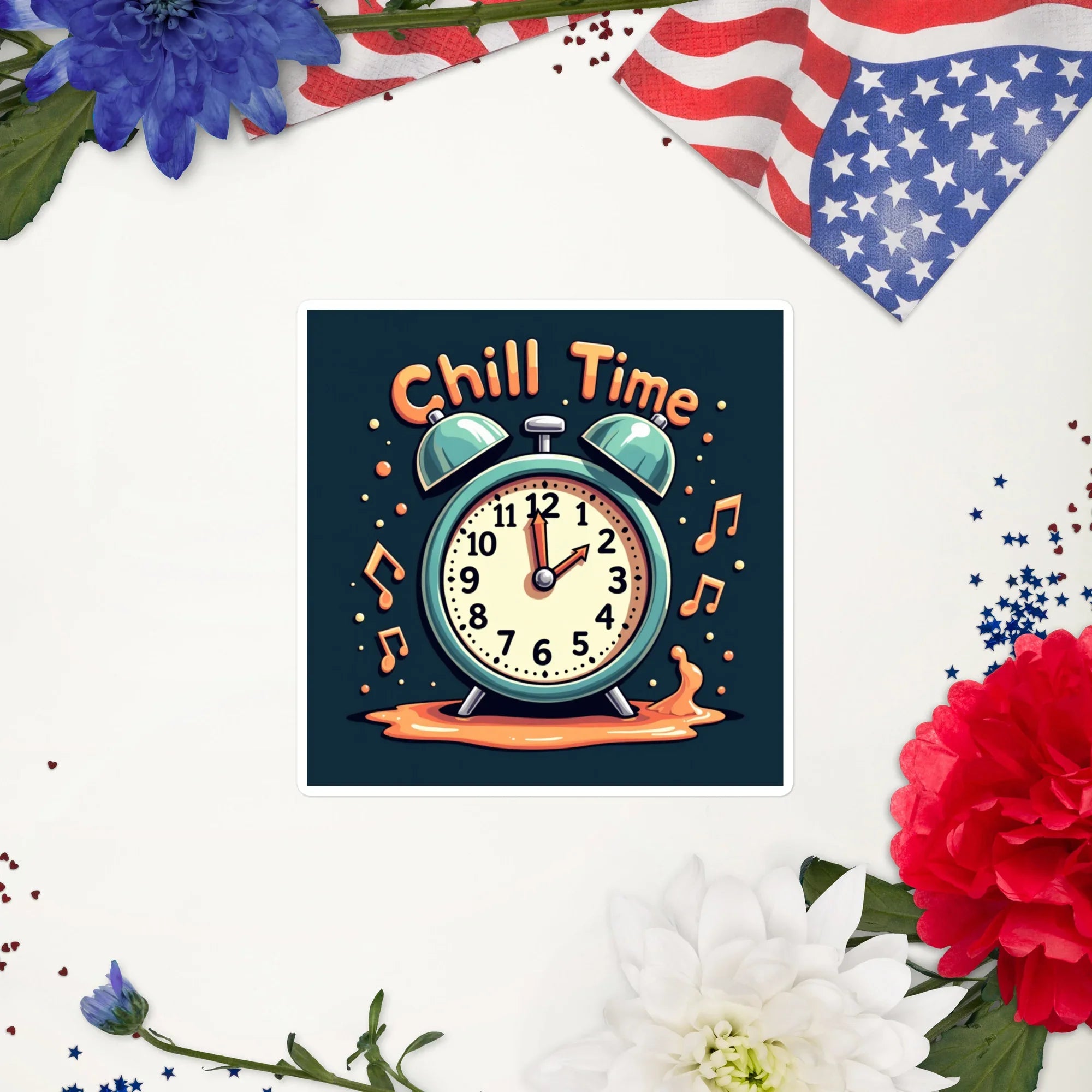 Chill Time Sticker – Melt the Clock, Feel the Beat - RaZits