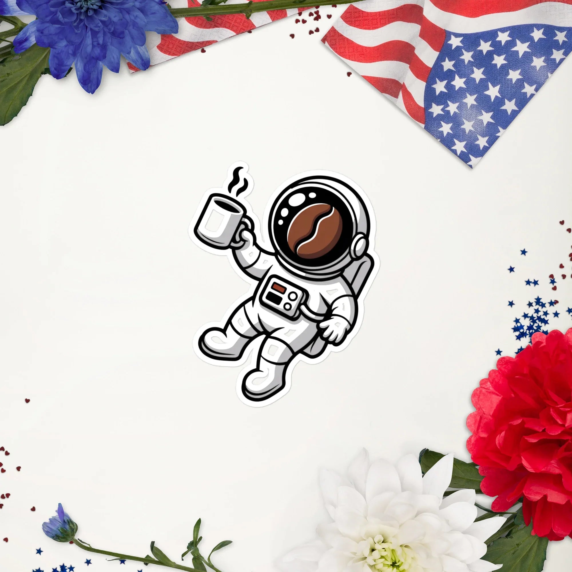 Coffee Astronaut Sticker – Space Brew Explorer - RaZits
