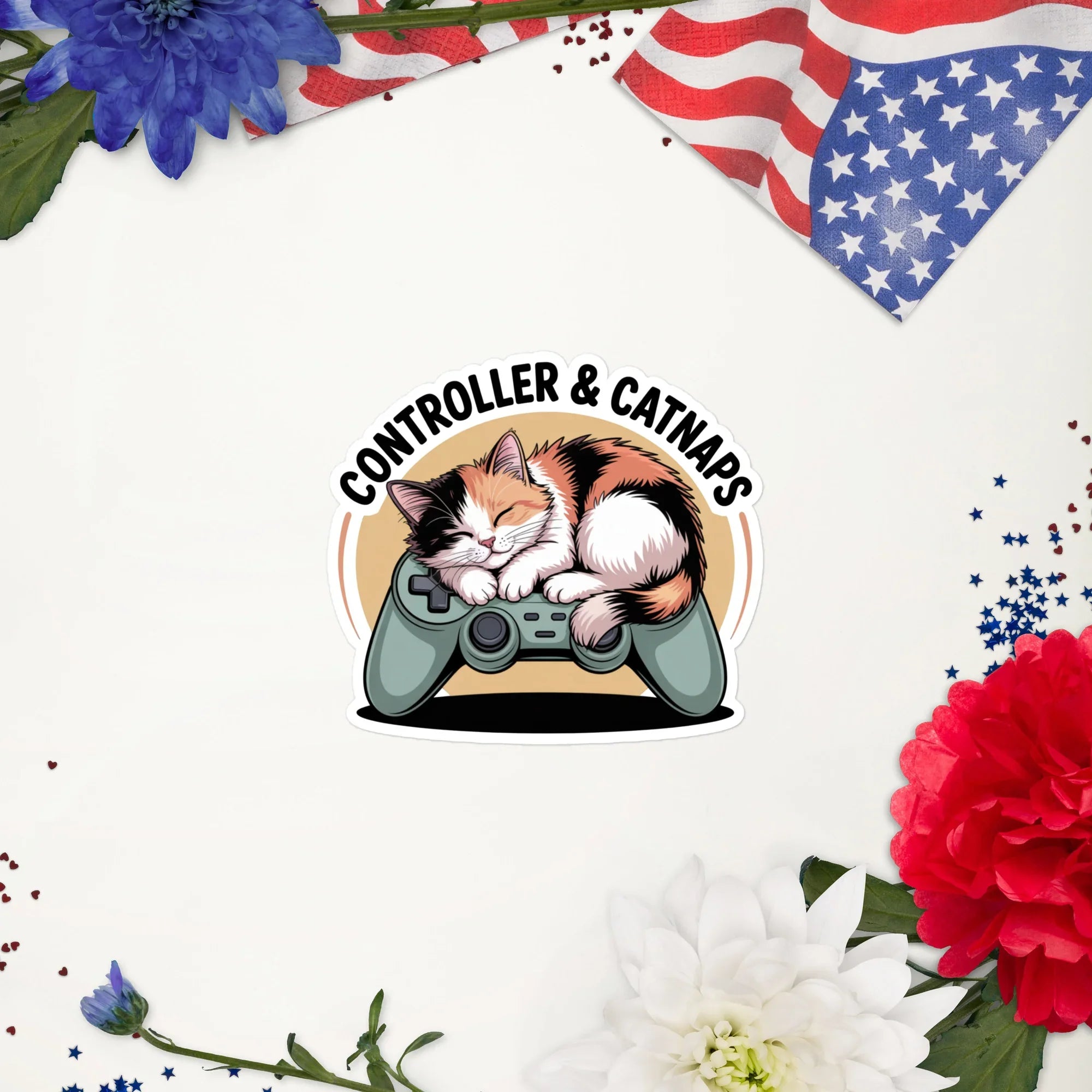 Controller and Catnaps – Cozy Gamer Cat Design - RaZits