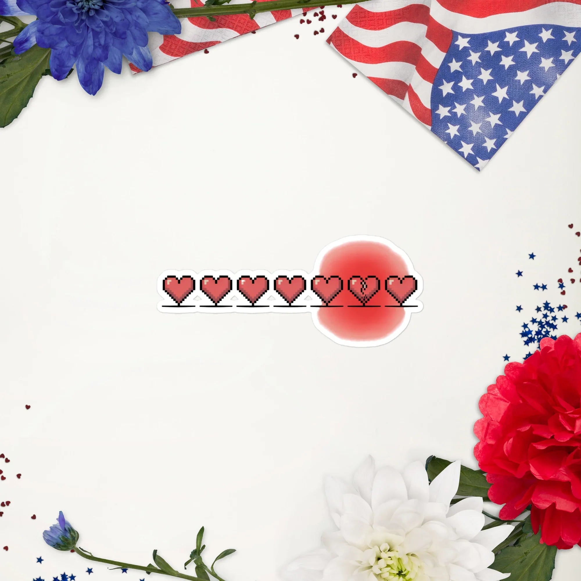 Pixel Heart Life Bar – Retro Gaming Sticker - RaZits