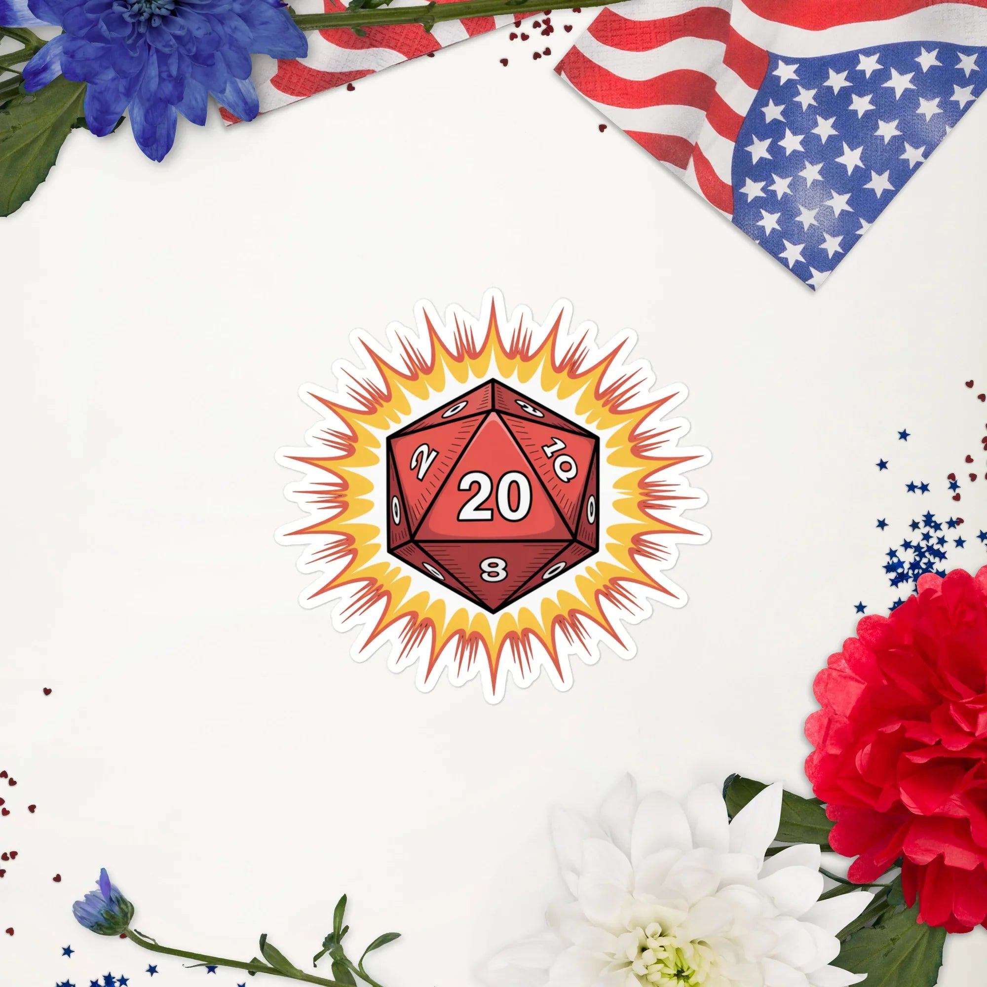 Critical Hit! D20 Explosion Sticker - RaZits