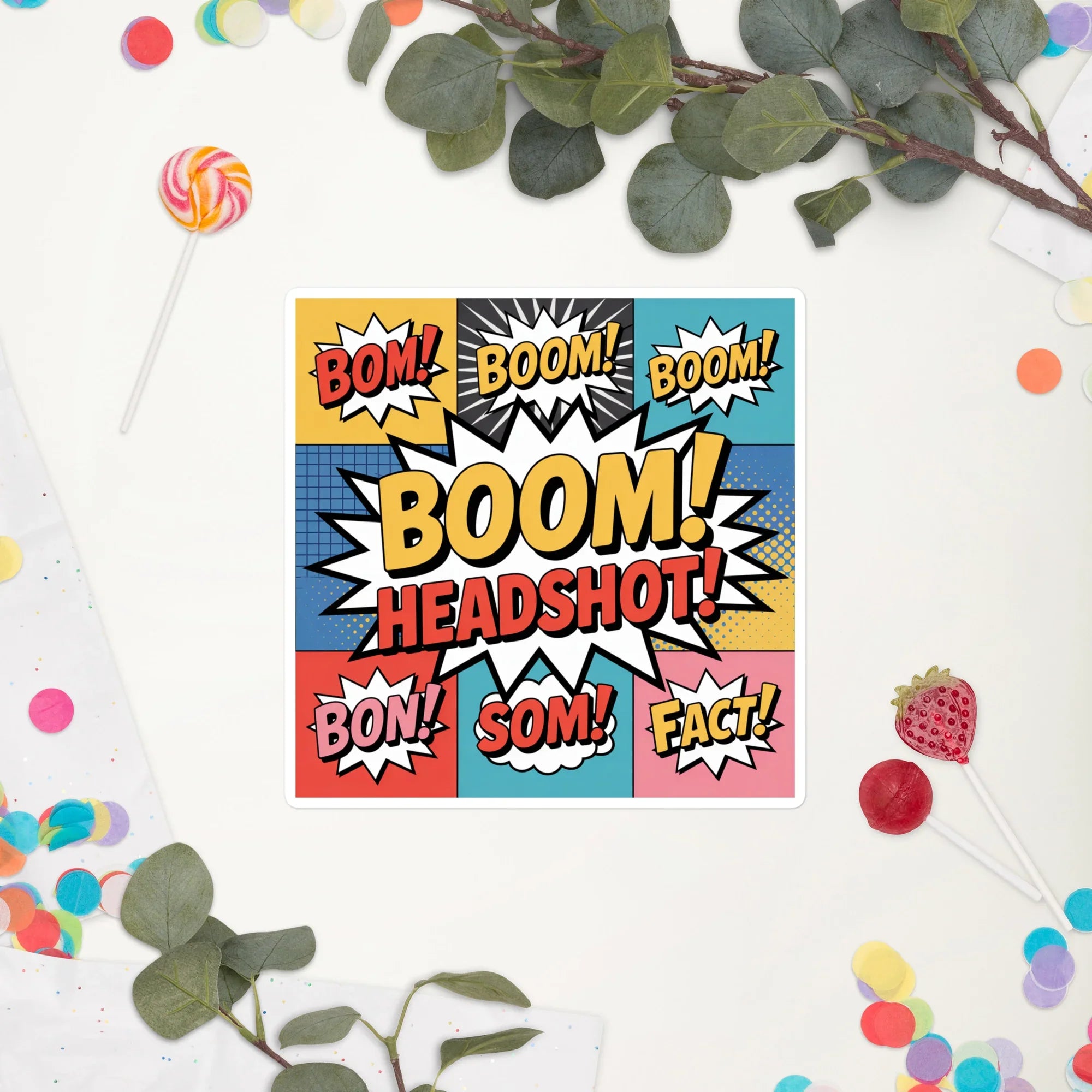 Boom Headshot Sticker – Comic Pop Art Gamer Decal - RaZits