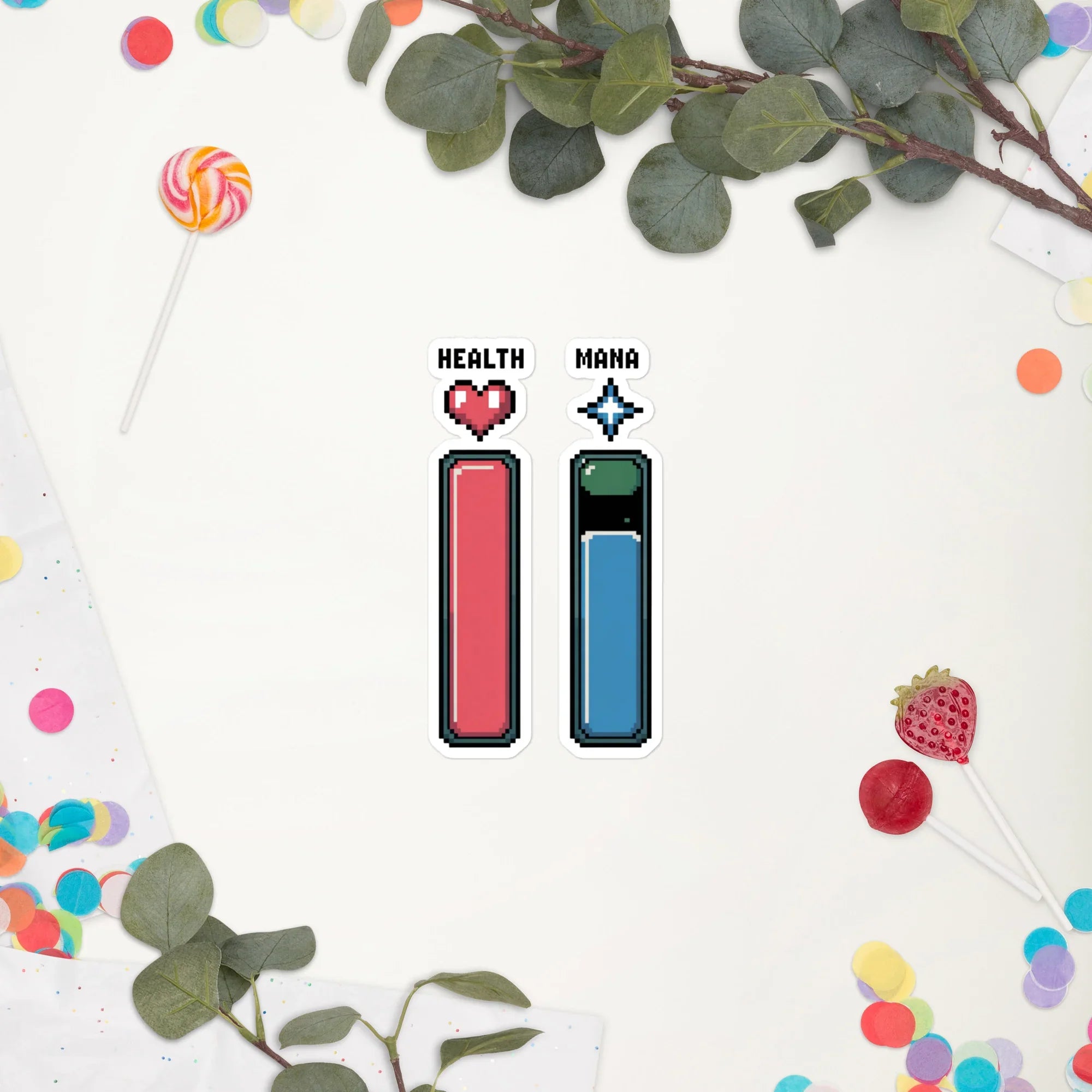 Health & Mana Pixel Bars – Retro RPG Game UI Sticker - RaZits