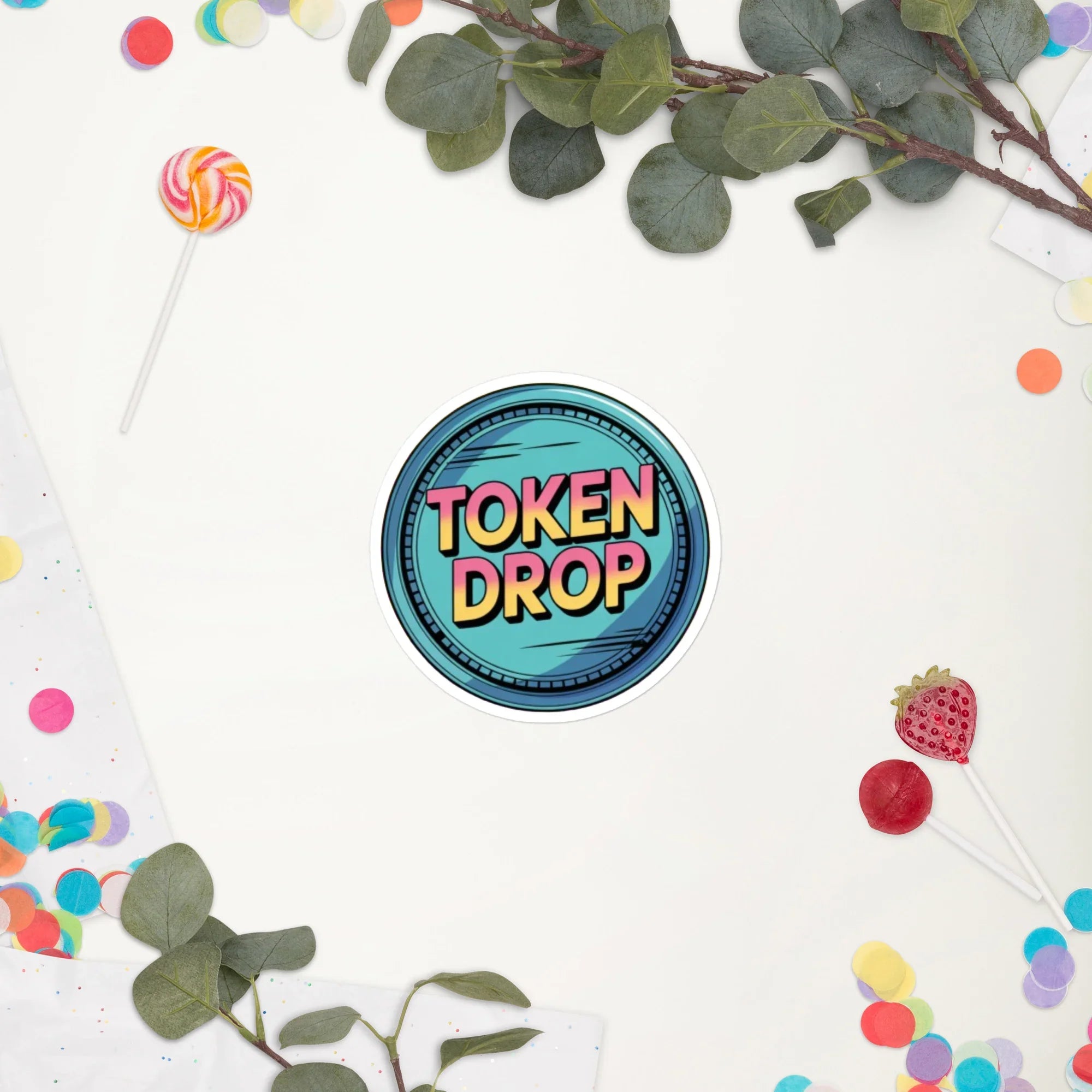 Token Drop – Retro Arcade Gaming Coin Sticker - RaZits