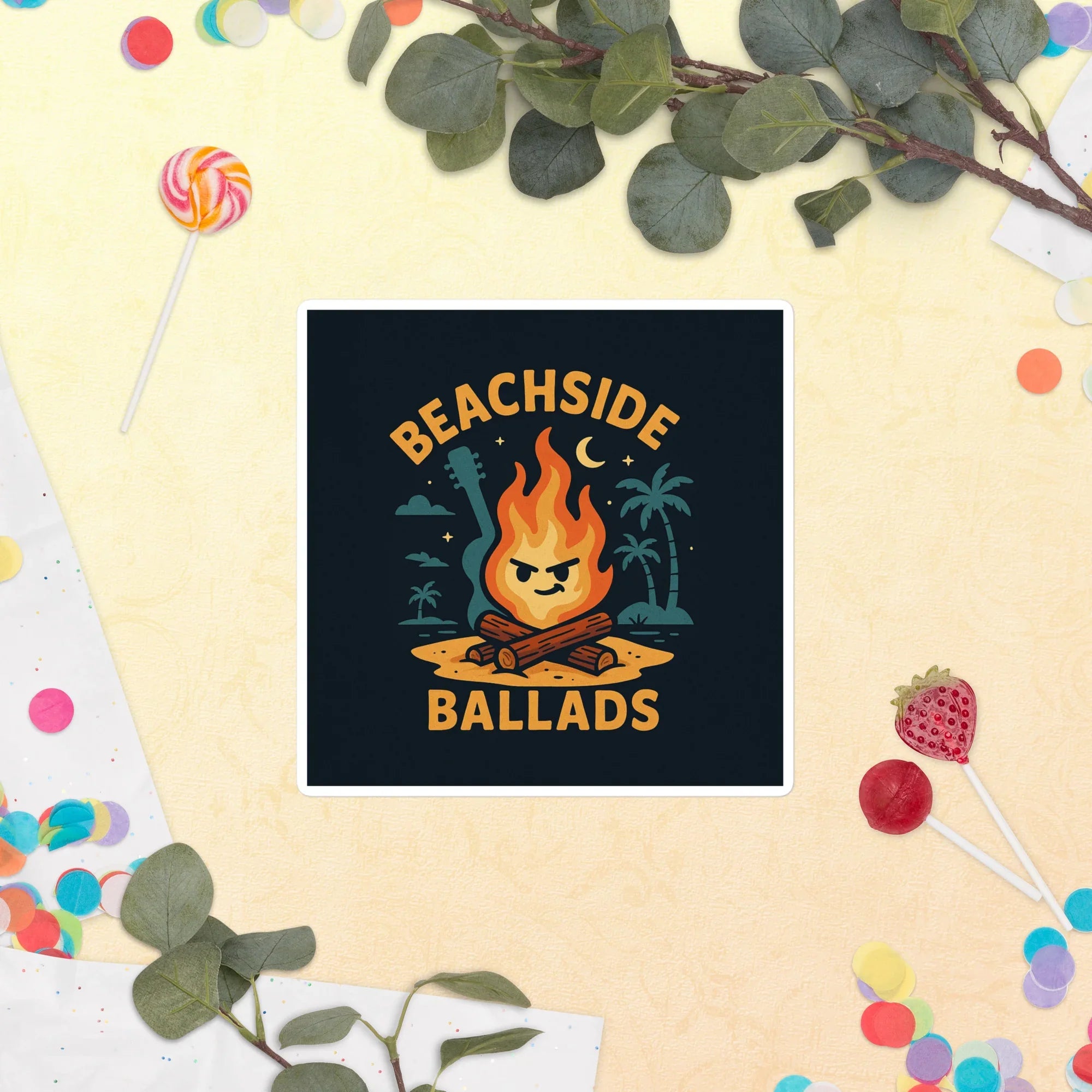 Beachside Ballads Sticker – Fire Jam Aesthetic - RaZits