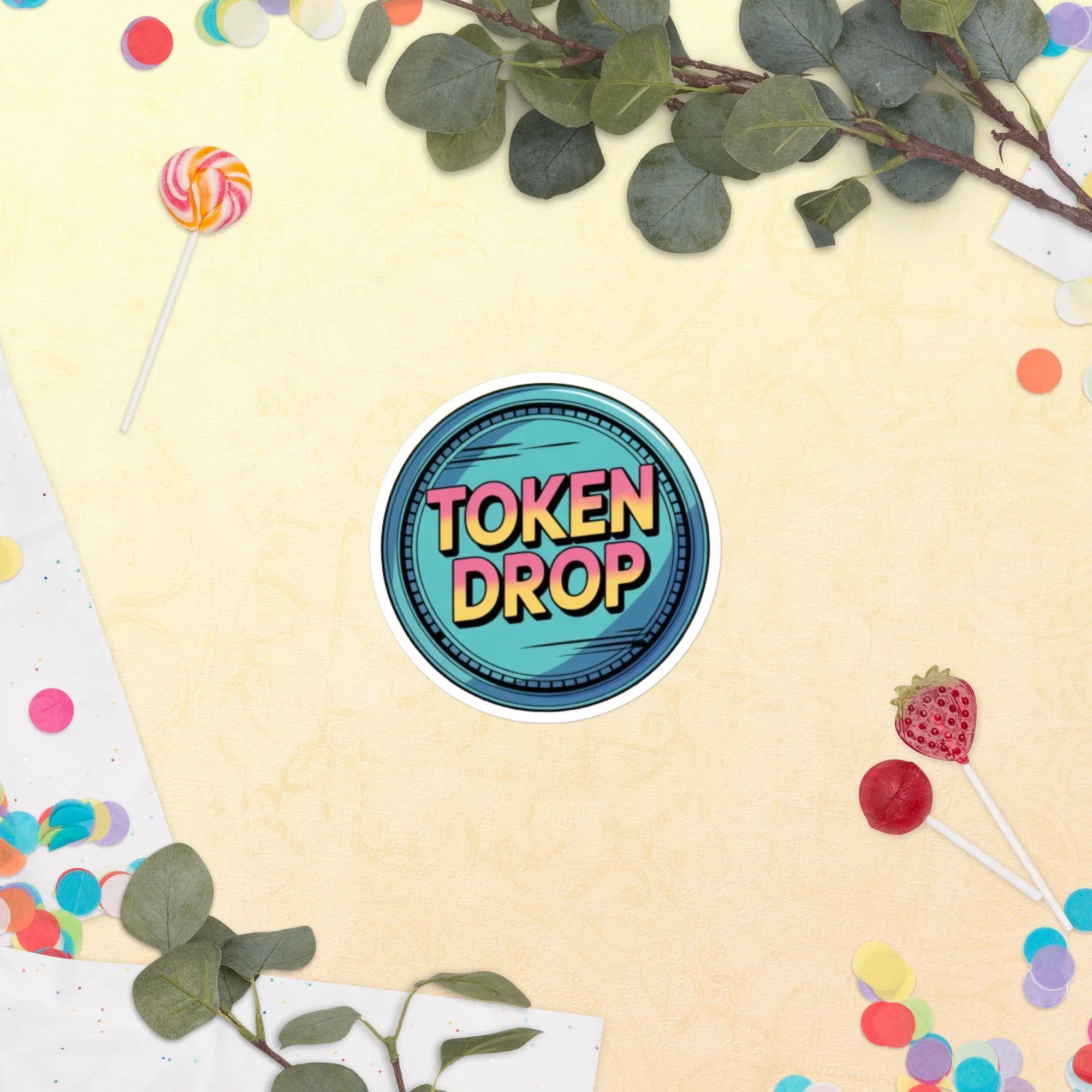 Token Drop – Retro Arcade Gaming Coin Sticker - RaZits