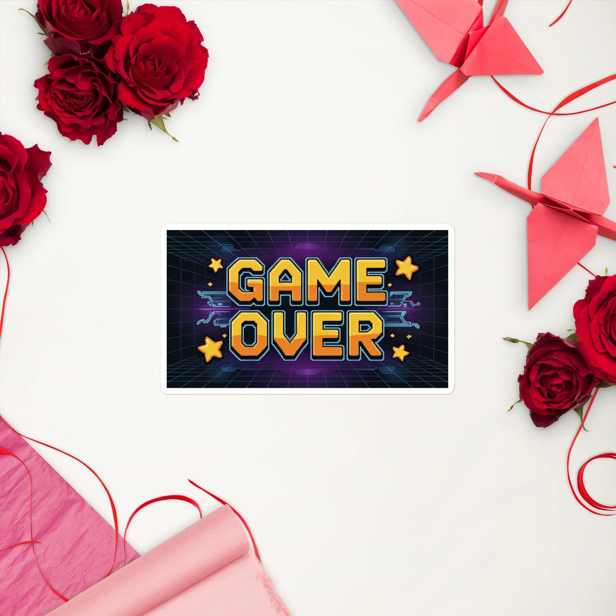 Game Over Sticker – Retro Pixel Arcade Gaming Decal - RaZits