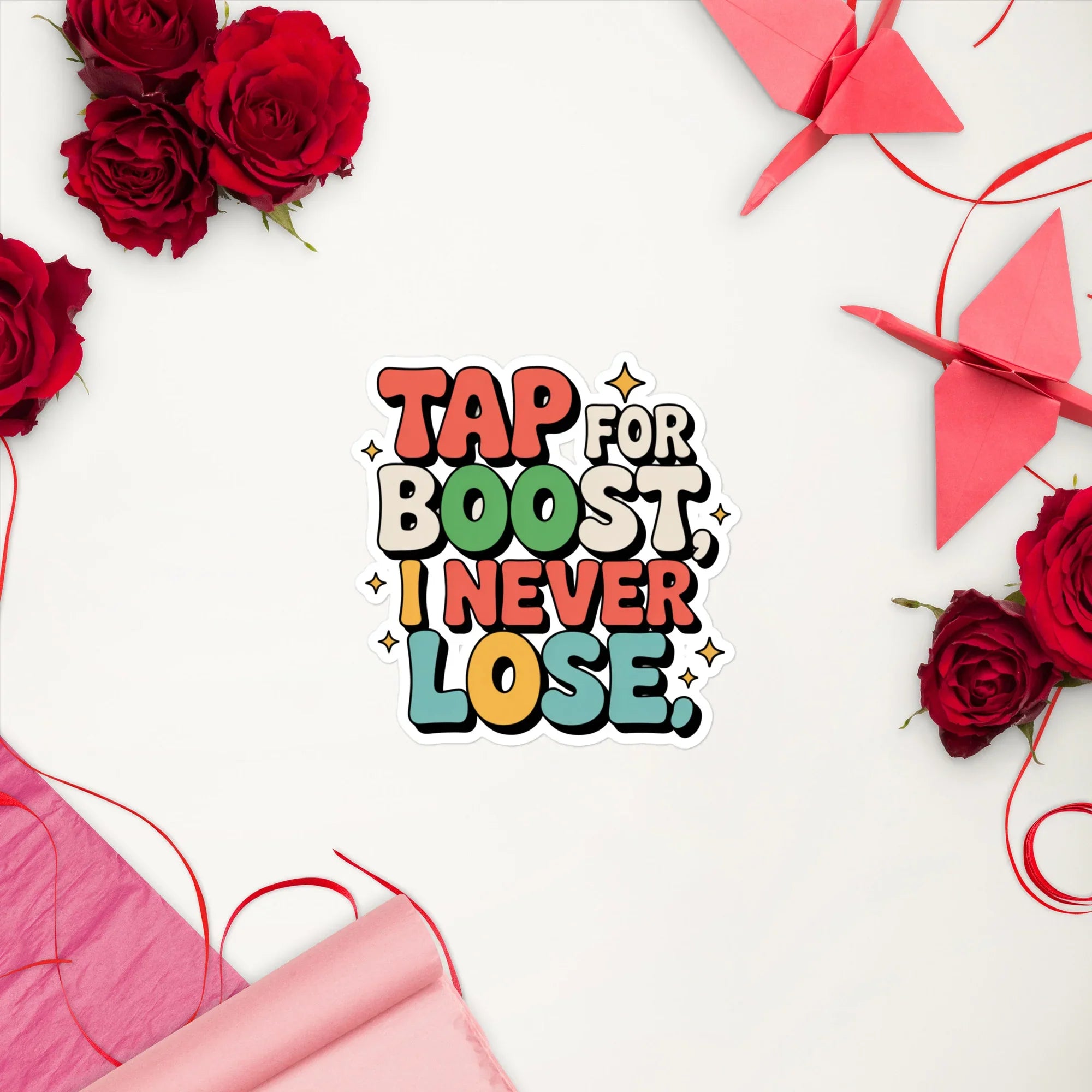 Tap for Boost Sticker – Colorful Gamer Quote Decal - RaZits