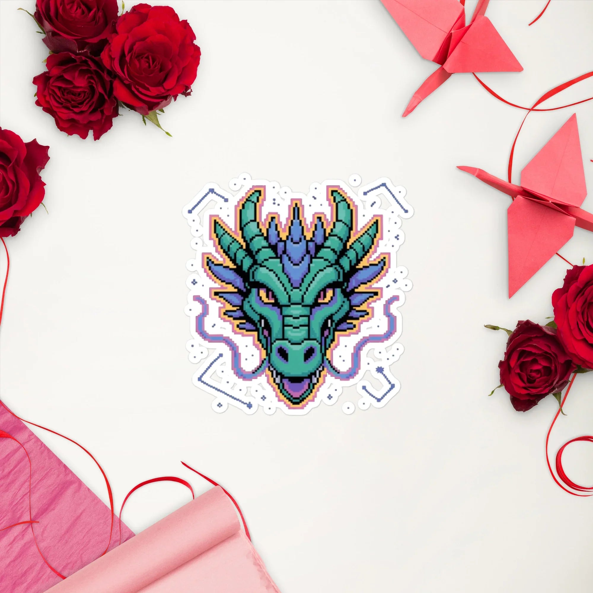 Pixel Dragon Fantasy Gaming Sticker - RaZits