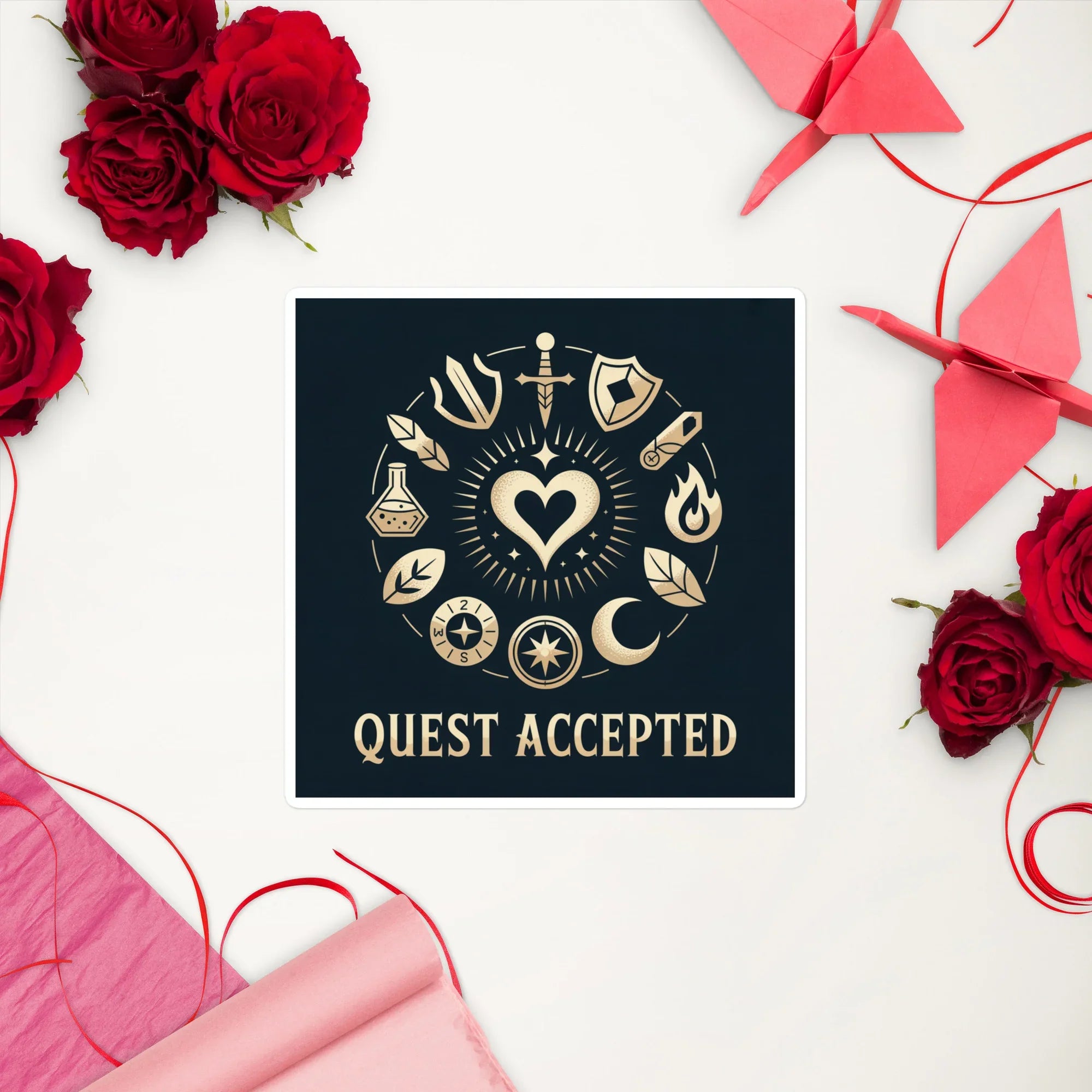 Quest Accepted – Fantasy RPG Adventure Sticker - RaZits