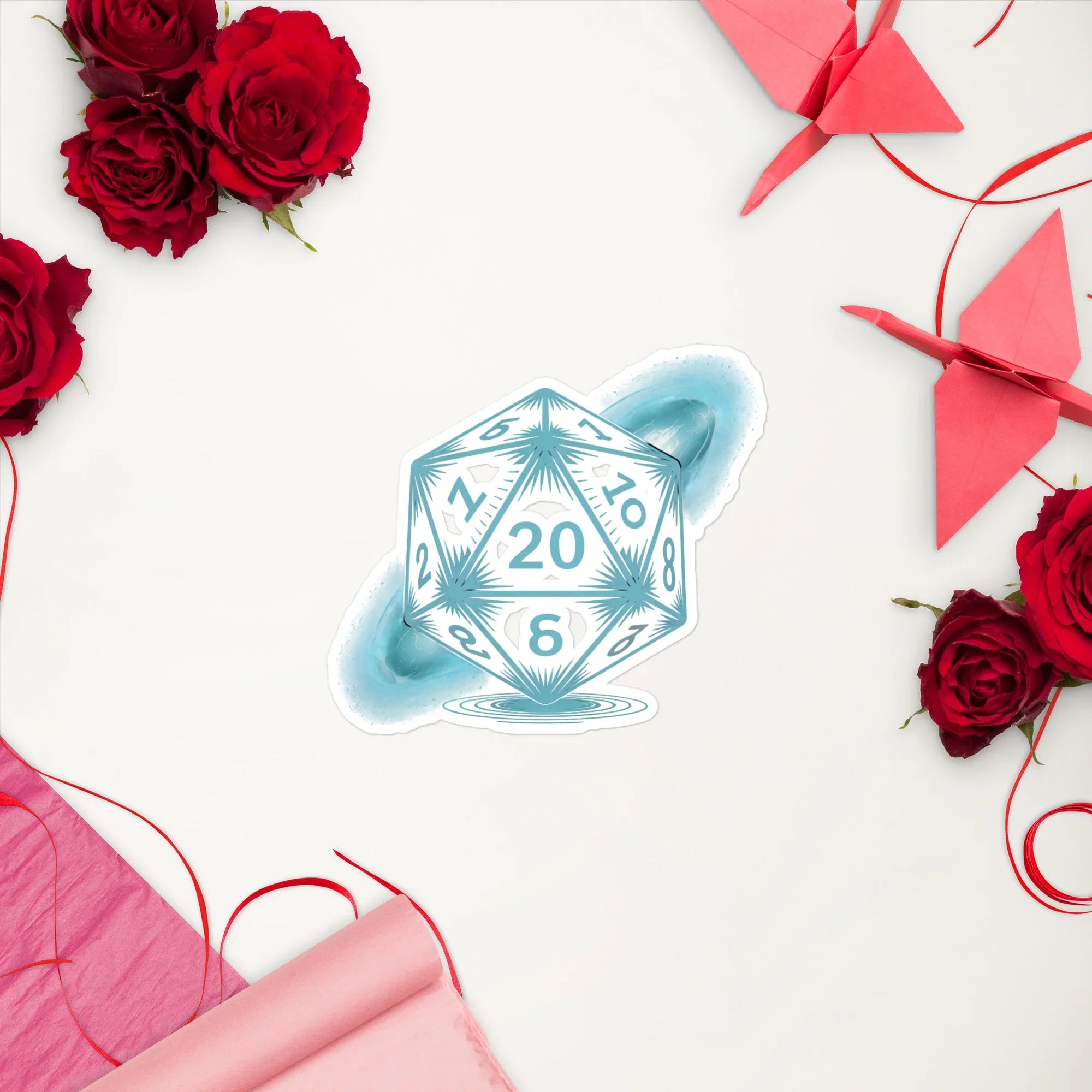 Natural 20 Cosmic Dice Sticker – Critical Hit Energy for RPG Fans - RaZits