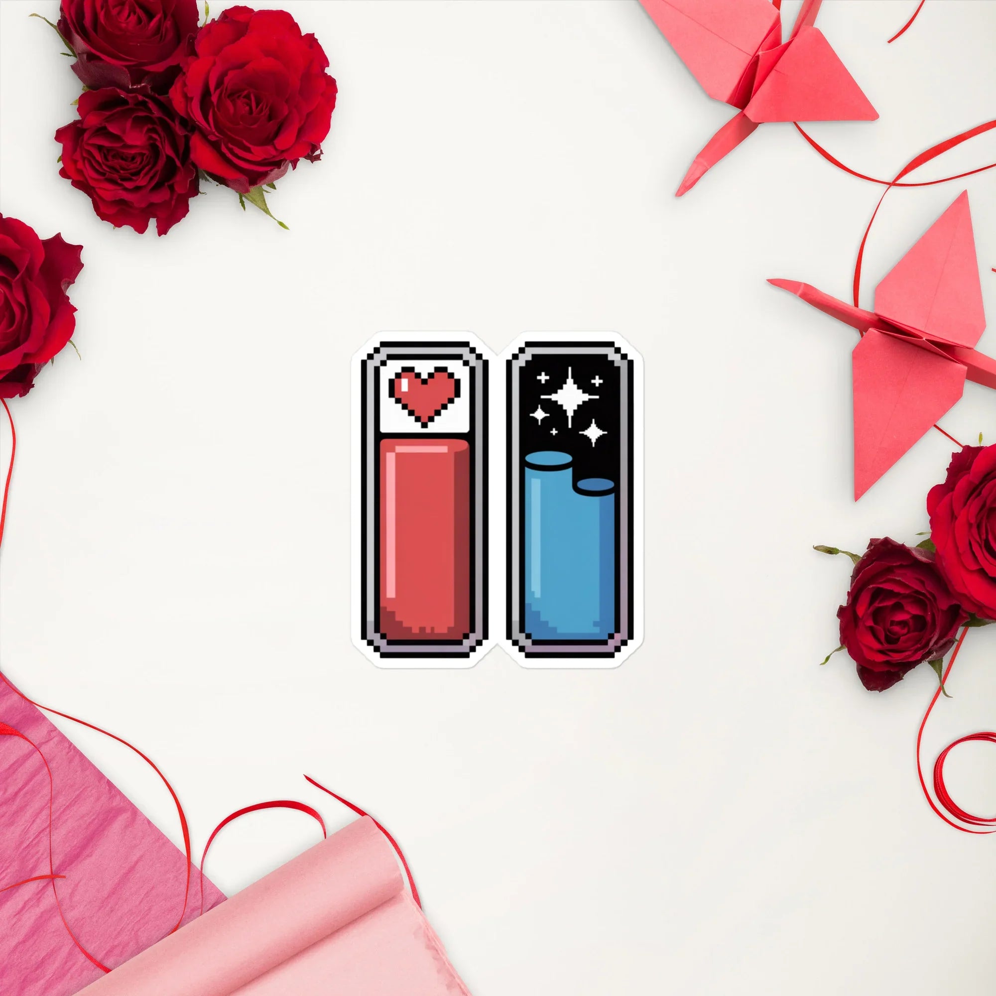 Health & Mana Pixel Bars – Retro Gaming Sticker - RaZits