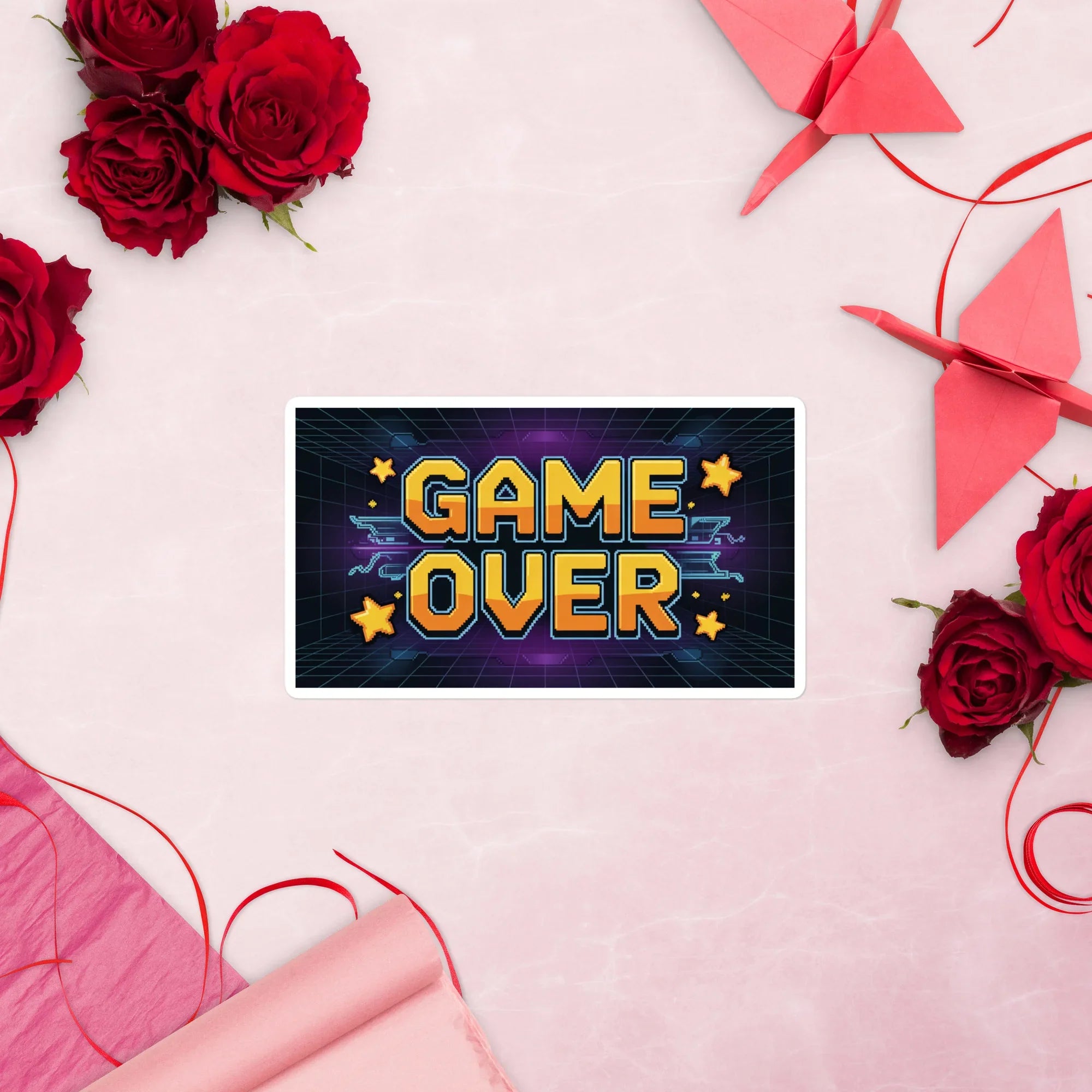 Game Over Sticker – Retro Pixel Arcade Gaming Decal - RaZits