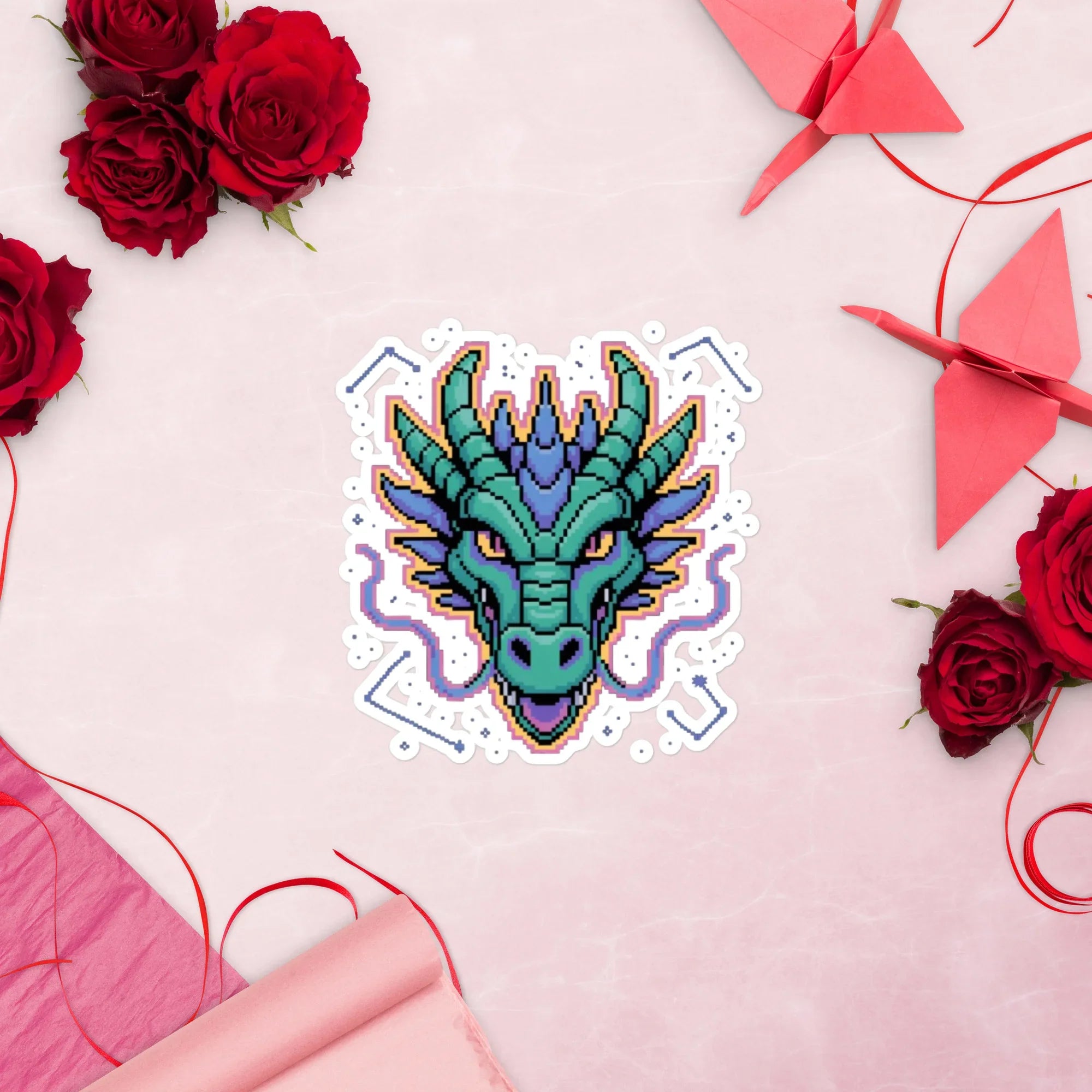 Pixel Dragon Fantasy Gaming Sticker - RaZits