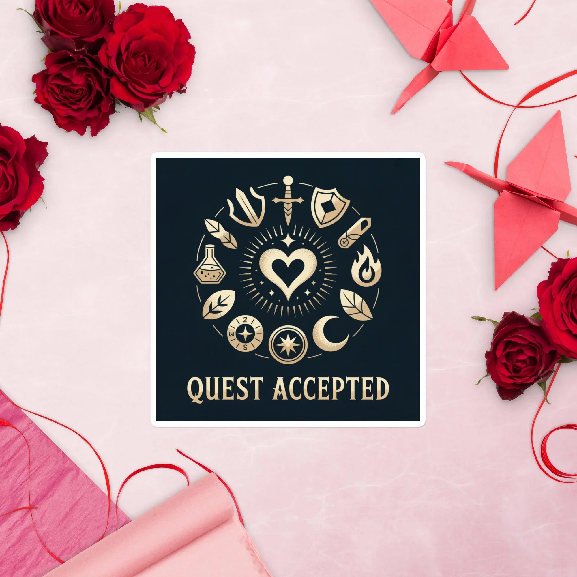 Quest Accepted – Fantasy RPG Adventure Sticker - RaZits