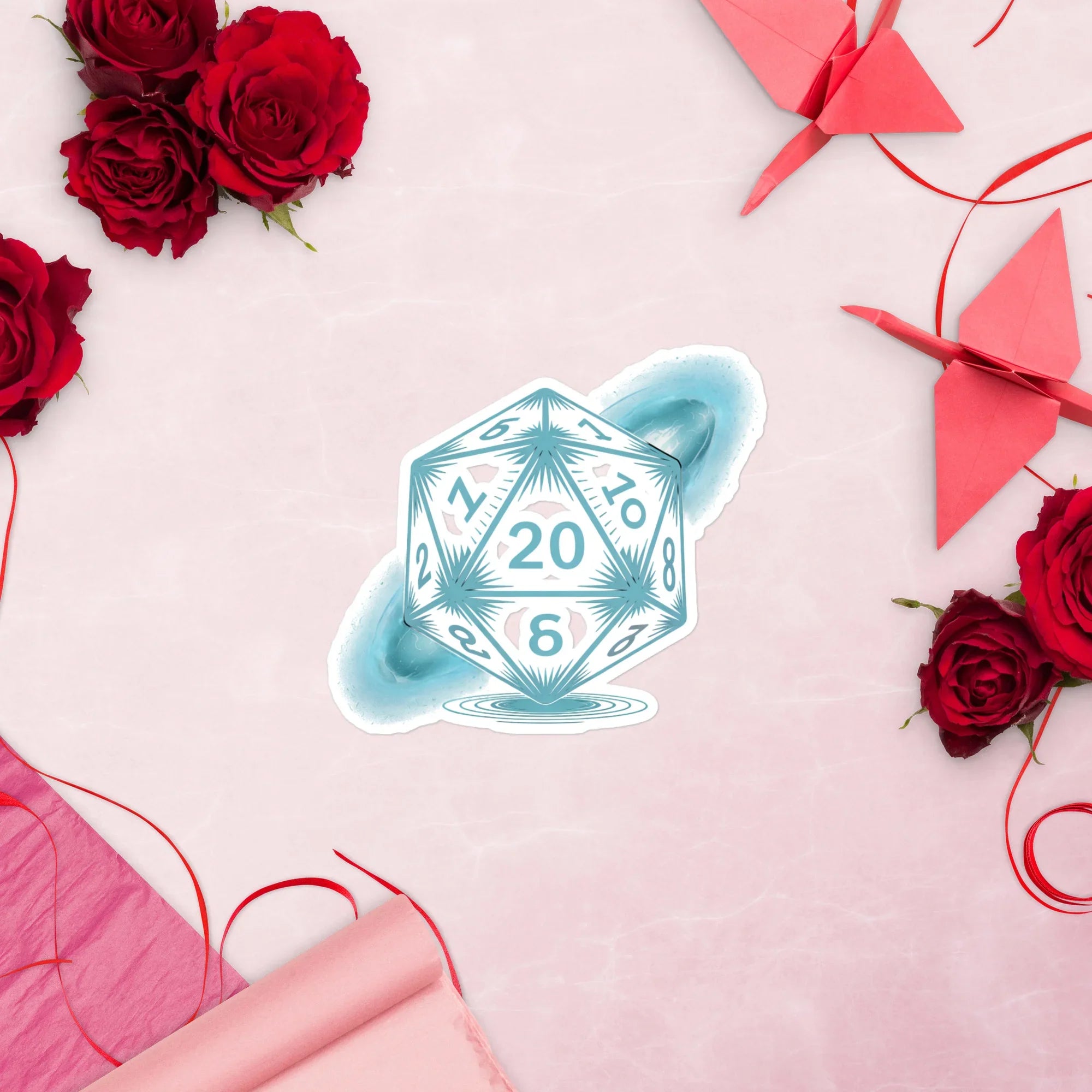 Natural 20 Cosmic Dice Sticker – Critical Hit Energy for RPG Fans - RaZits