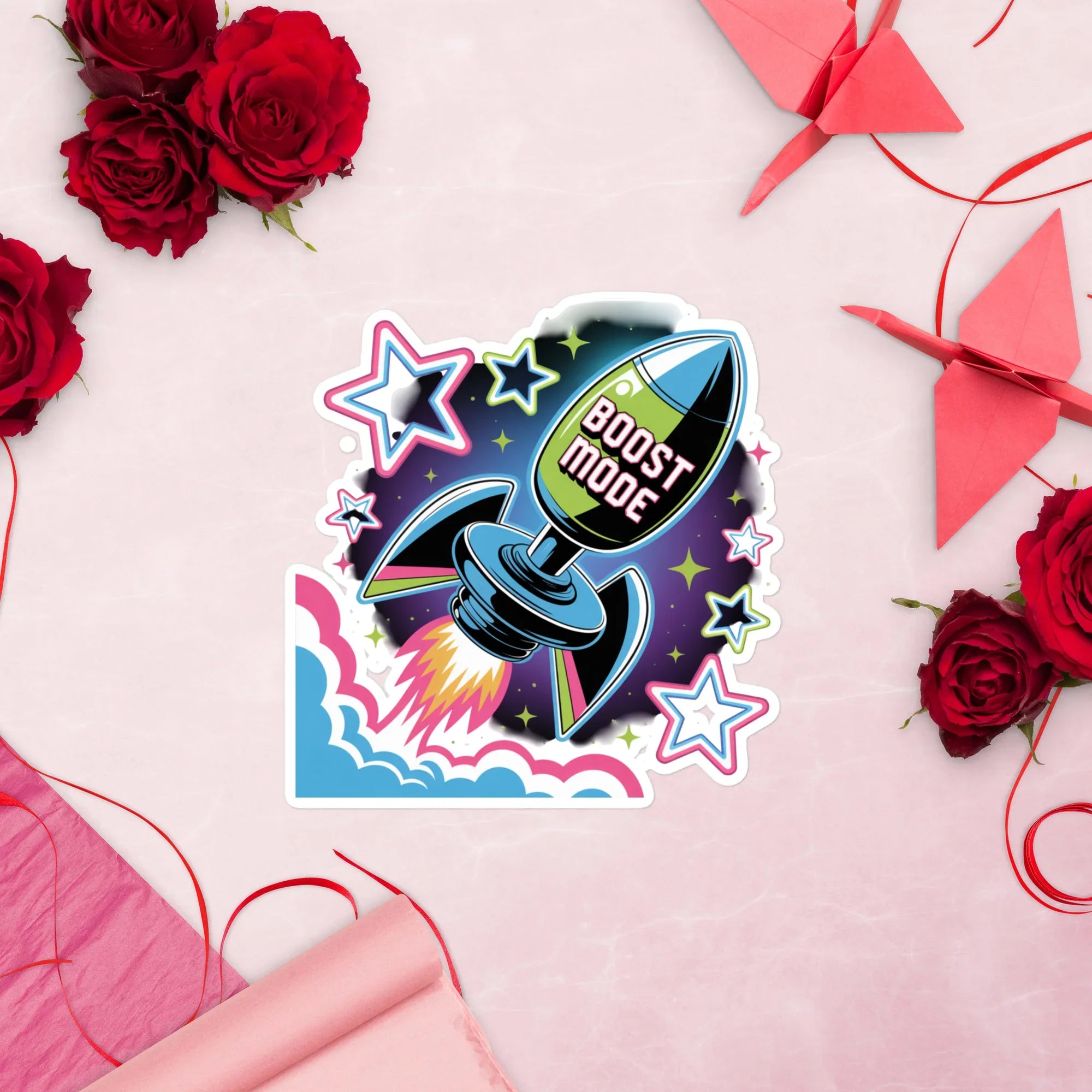 Boost Mode Rocket – Retro Gaming Power Up Sticker - RaZits