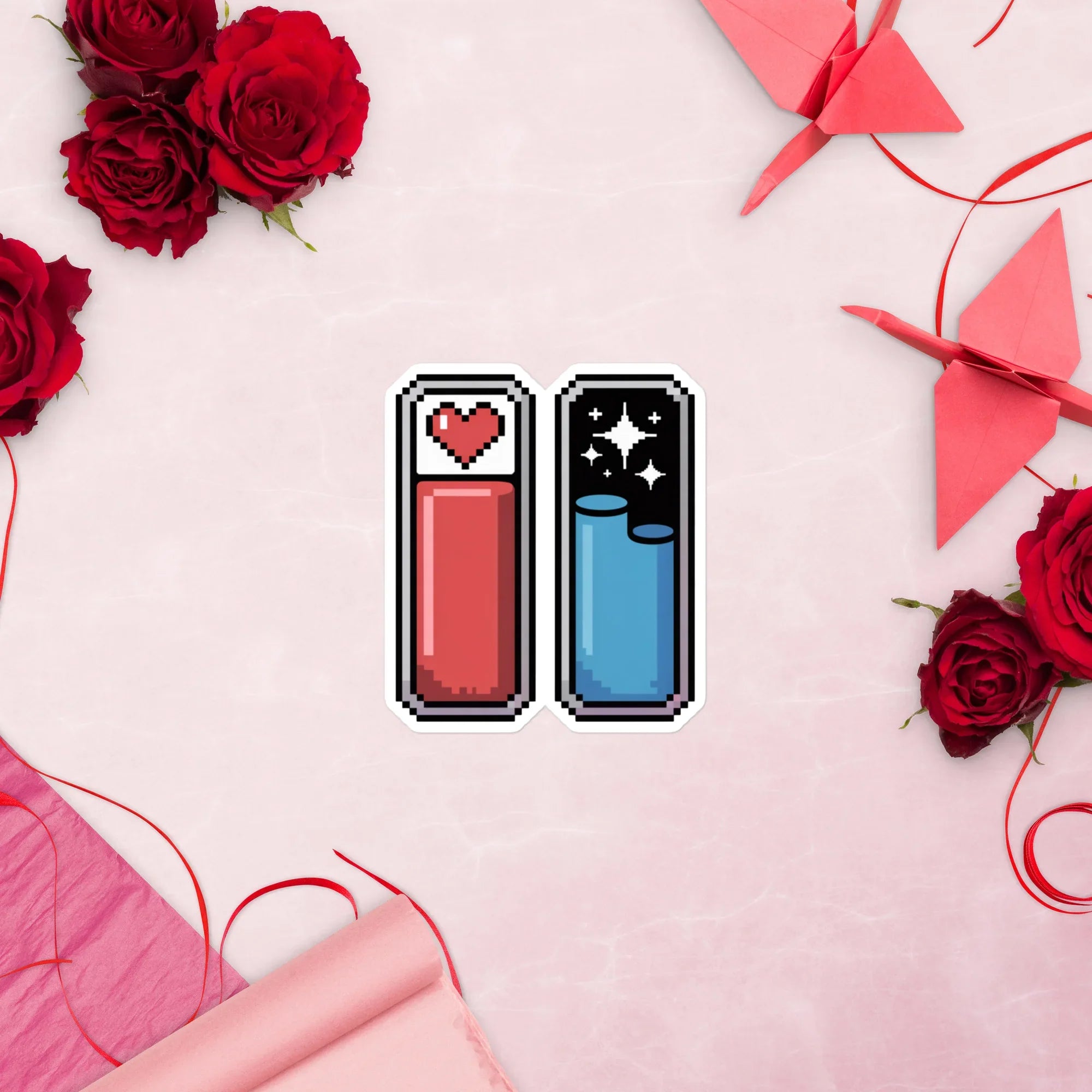 Health & Mana Pixel Bars – Retro Gaming Sticker - RaZits