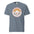Yellowstone National Park WPA-style badge t-shirt in blue jean, front flat view