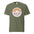 Yellowstone National Park WPA-style badge t-shirt in moss green, front flat view
