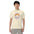 Yellowstone National Park WPA-style badge t-shirt worn on model, ivory, front view