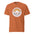 Yellowstone National Park WPA-style badge t-shirt in yam orange, front flat view