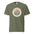 Yosemite National Park WPA-style badge t-shirt in moss green, front flat view