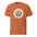 Yosemite National Park WPA-style badge t-shirt in yam orange, front flat view