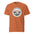 Glacier National Park WPA-style badge t-shirt in yam orange, front flat view