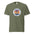 Joshua Tree National Park WPA-style badge t-shirt in moss green, front flat view