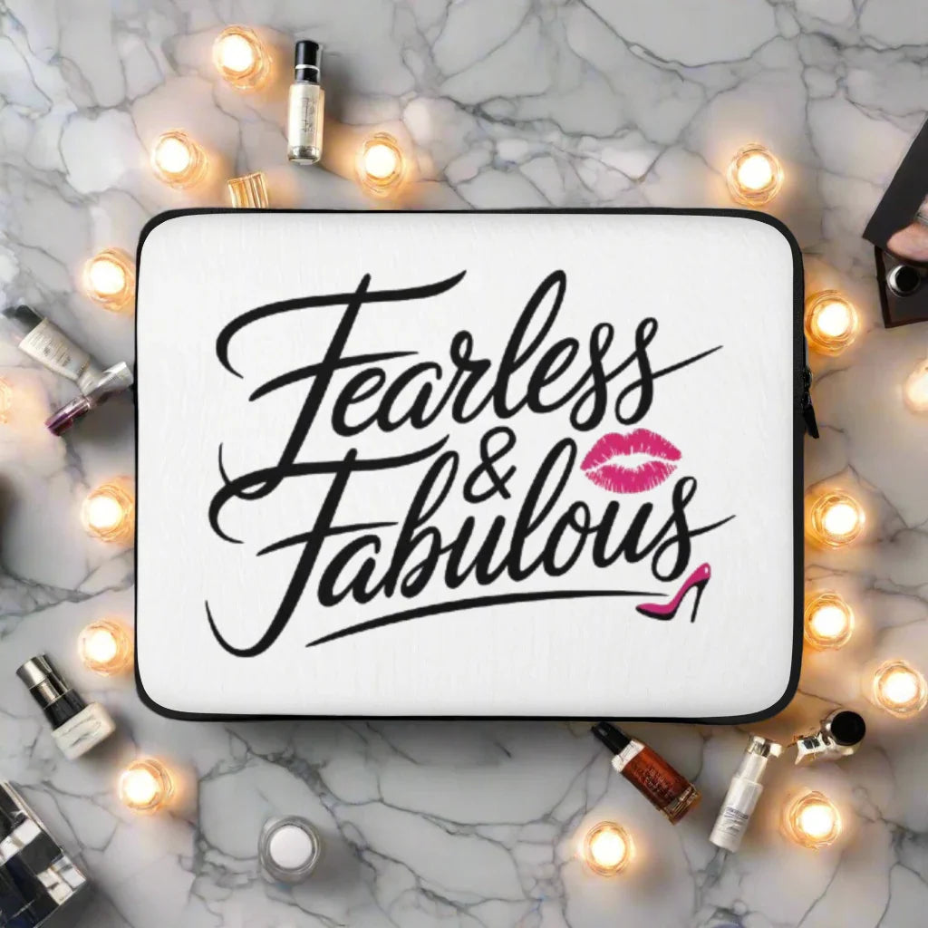 Fearless & Fabulous Laptop Sleeve – Sassy Script Design - RaZits