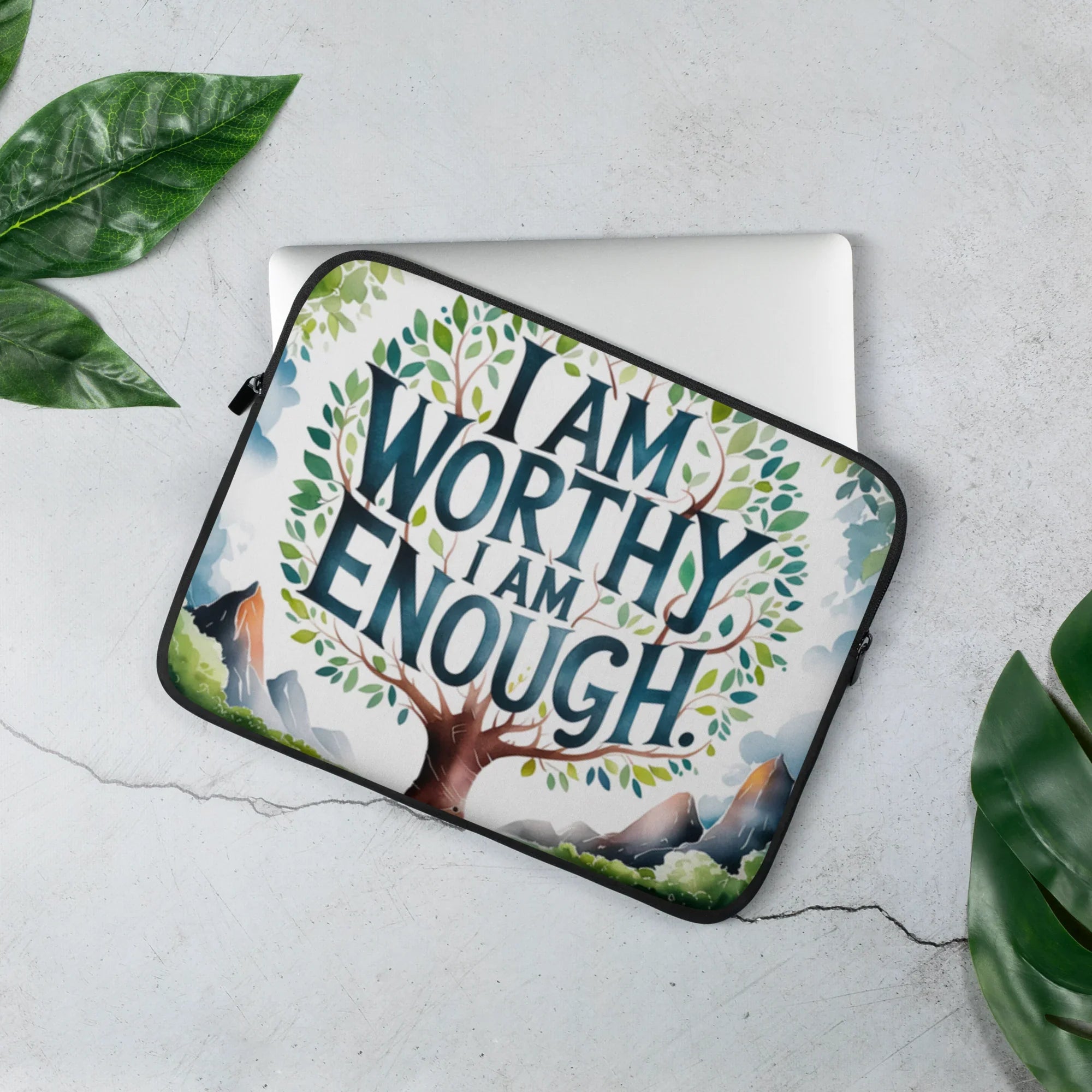 I Am Worthy Laptop Sleeve – Tree of Life Self-Love Art - RaZits