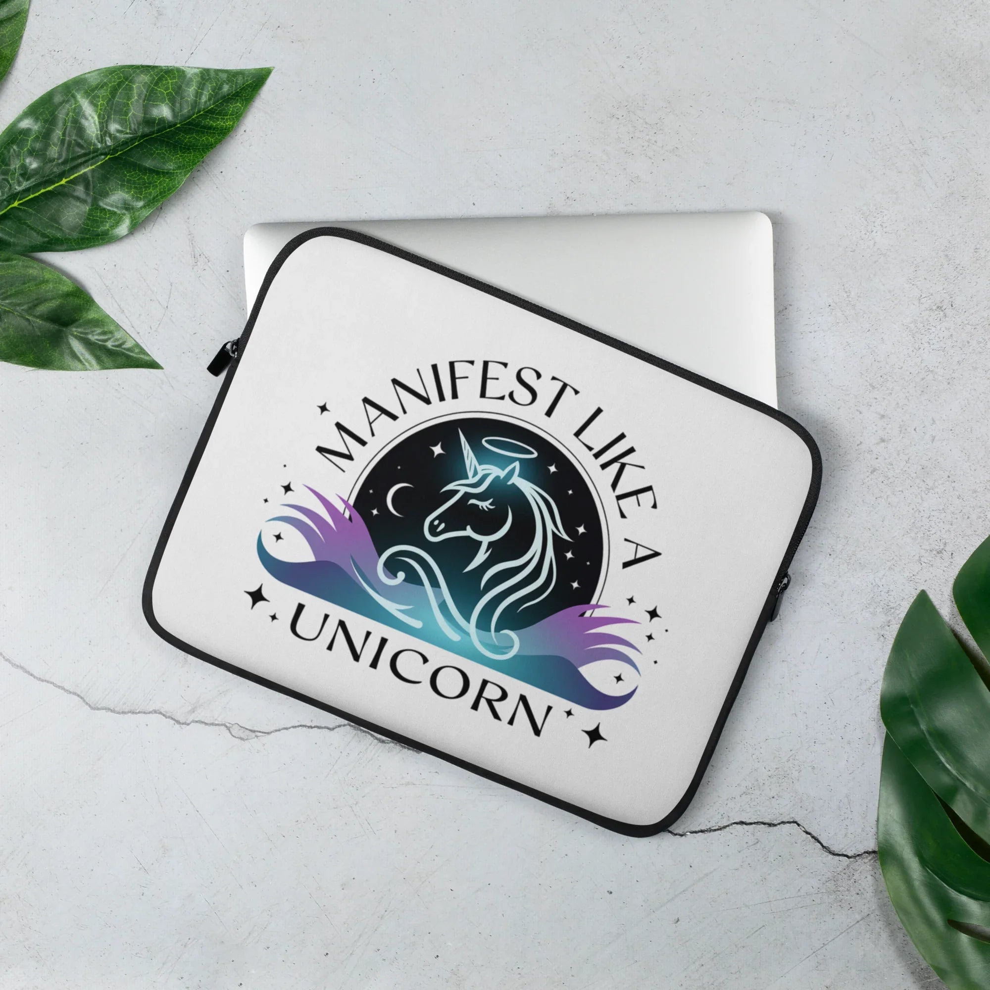 Manifest Like A Unicorn Laptop Sleeve – Cosmic Spiritual Art - RaZits