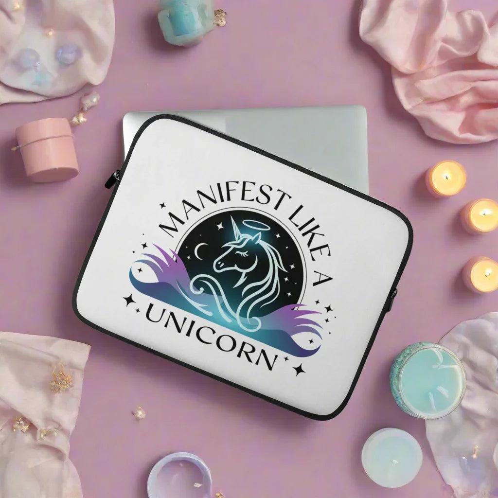 Manifest Like A Unicorn Laptop Sleeve – Cosmic Spiritual Art - RaZits