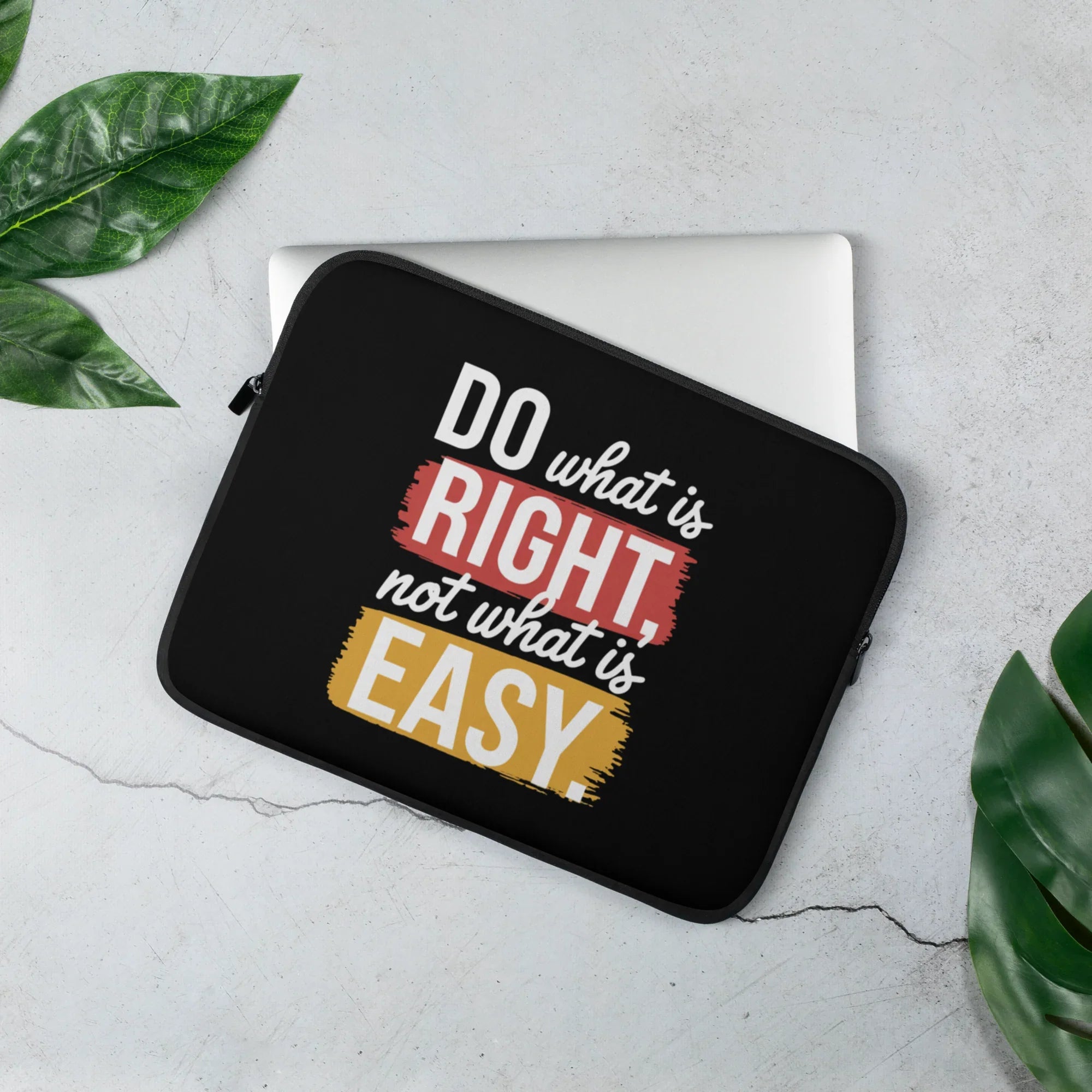 Do What’s Right Laptop Sleeve – Red & Yellow Integrity Quote - RaZits