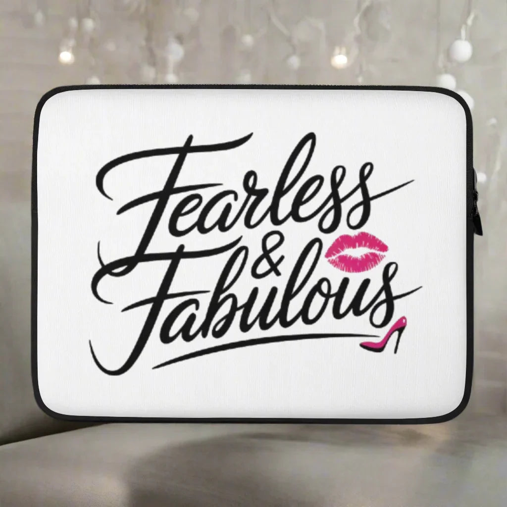 Fearless & Fabulous Laptop Sleeve – Sassy Script Design - RaZits
