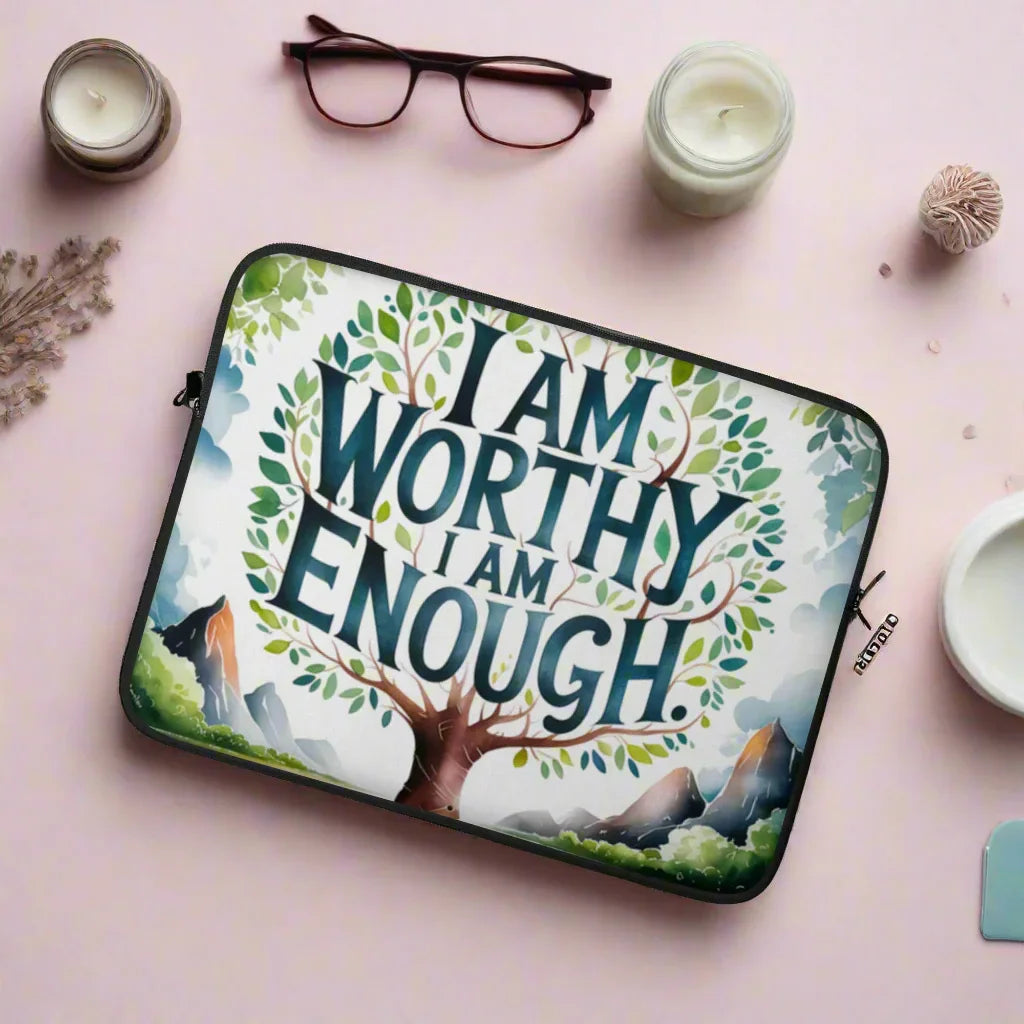 I Am Worthy Laptop Sleeve – Tree of Life Self-Love Art - RaZits