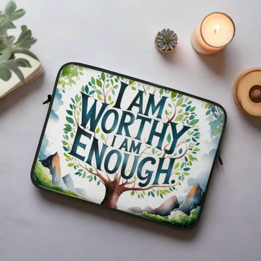I Am Worthy Laptop Sleeve – Tree of Life Self-Love Art - RaZits