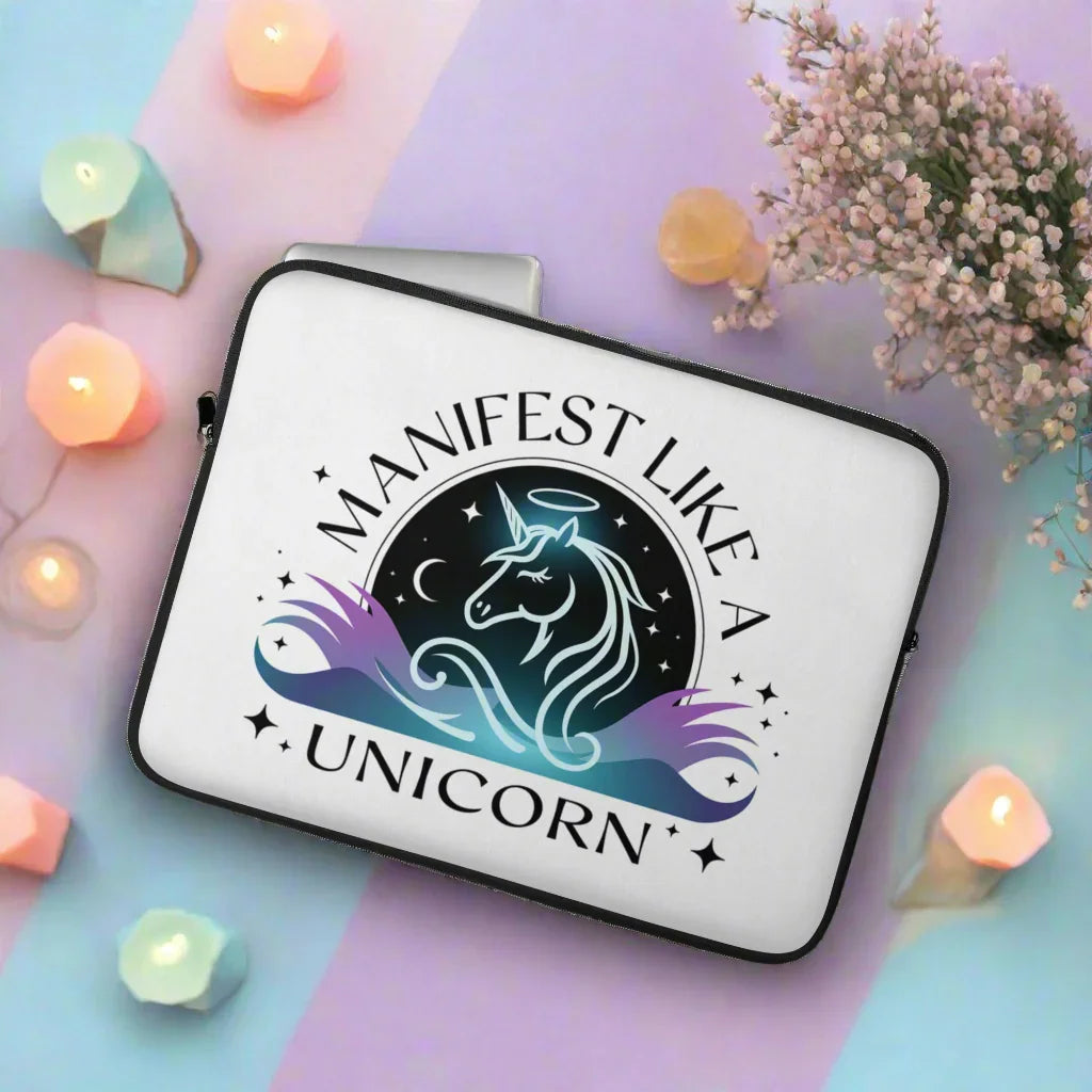 Manifest Like A Unicorn Laptop Sleeve – Cosmic Spiritual Art - RaZits